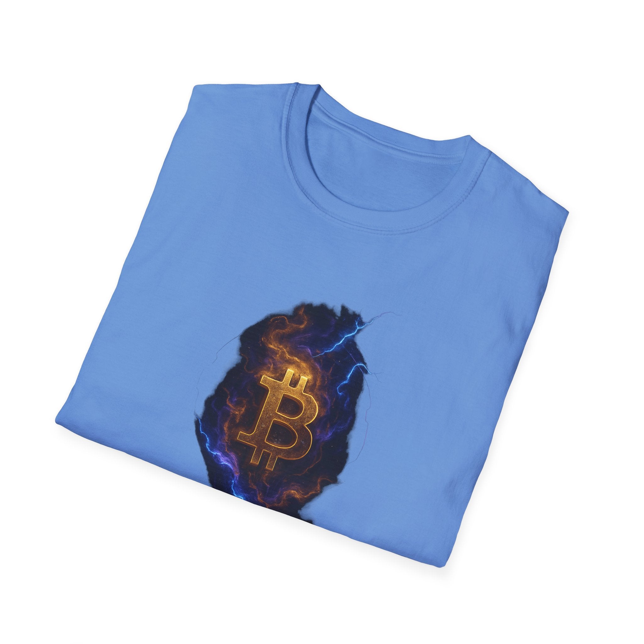 Electric Gold Lightning Bitcoin Tee Crypto Power Unleashed BTC Tee 3 colors 100% cotton