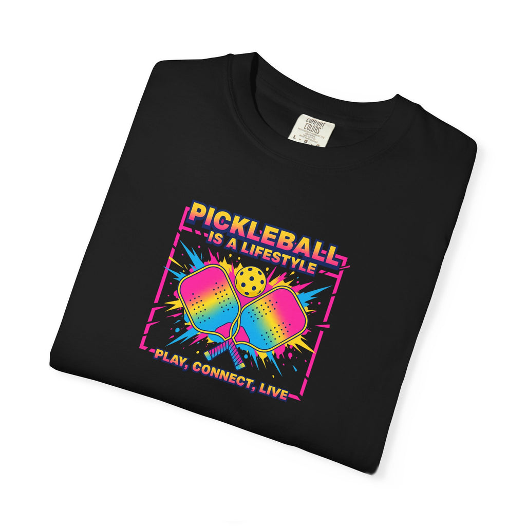 Bring your Love for Pickleball to Life with this Tee Pickleball Is a Lifestyle Play Connect Live T-shirt 7 colors 100% cotton
