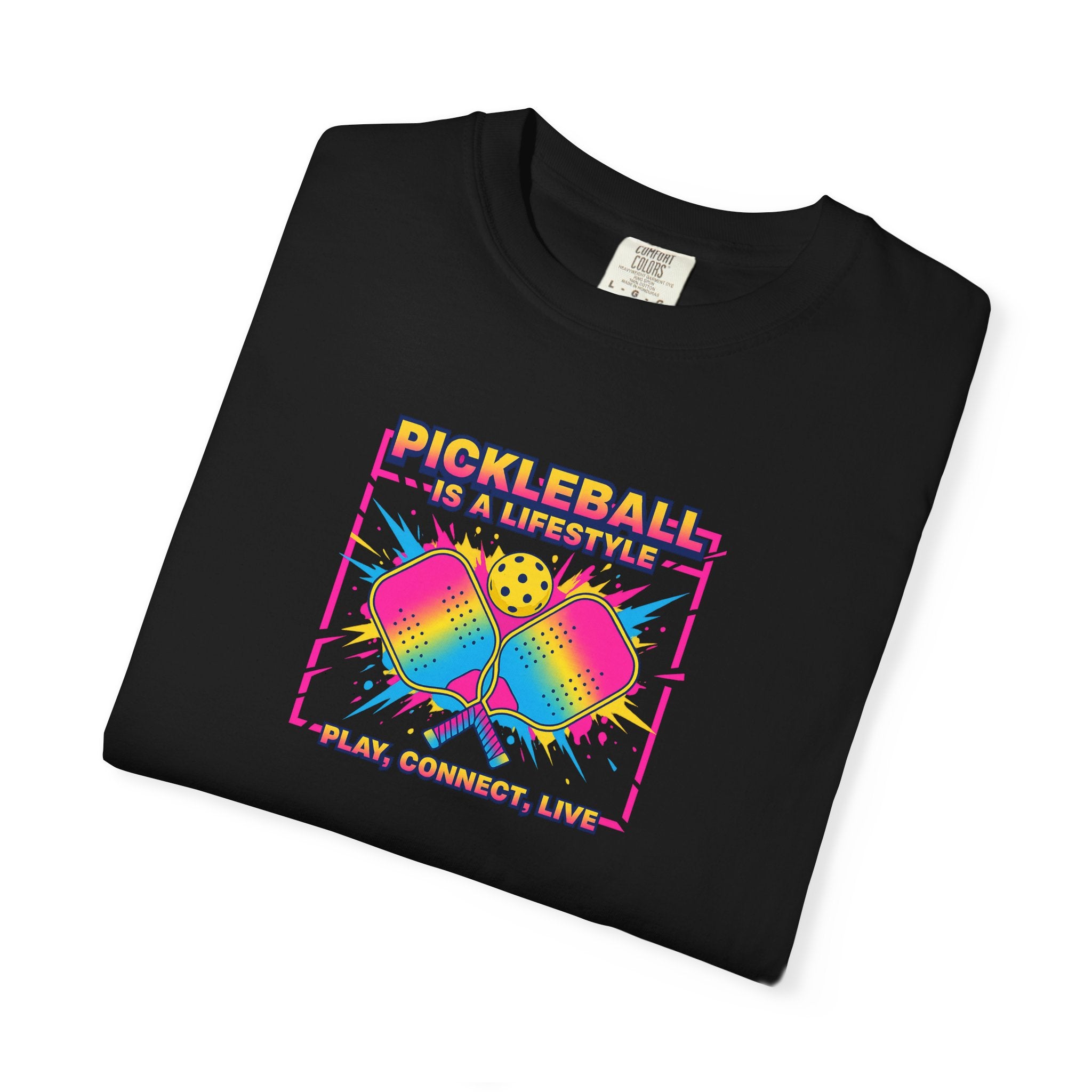 Bring your Love for Pickleball to Life with this Tee Pickleball Is a Lifestyle Play Connect Live T-shirt 7 colors 100% cotton
