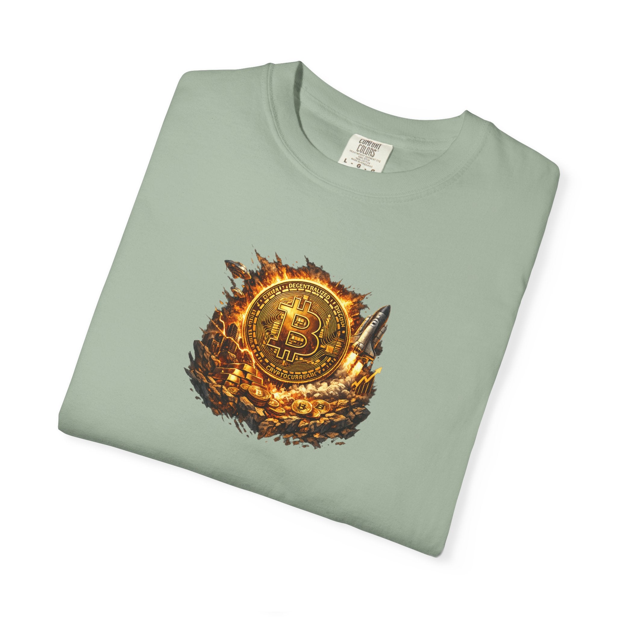 Bitcoin Raketen T-Shirt Krypto Grafik T-Shirt Bitcoin Investor Shirt 3 Farben 100% Baumwolle