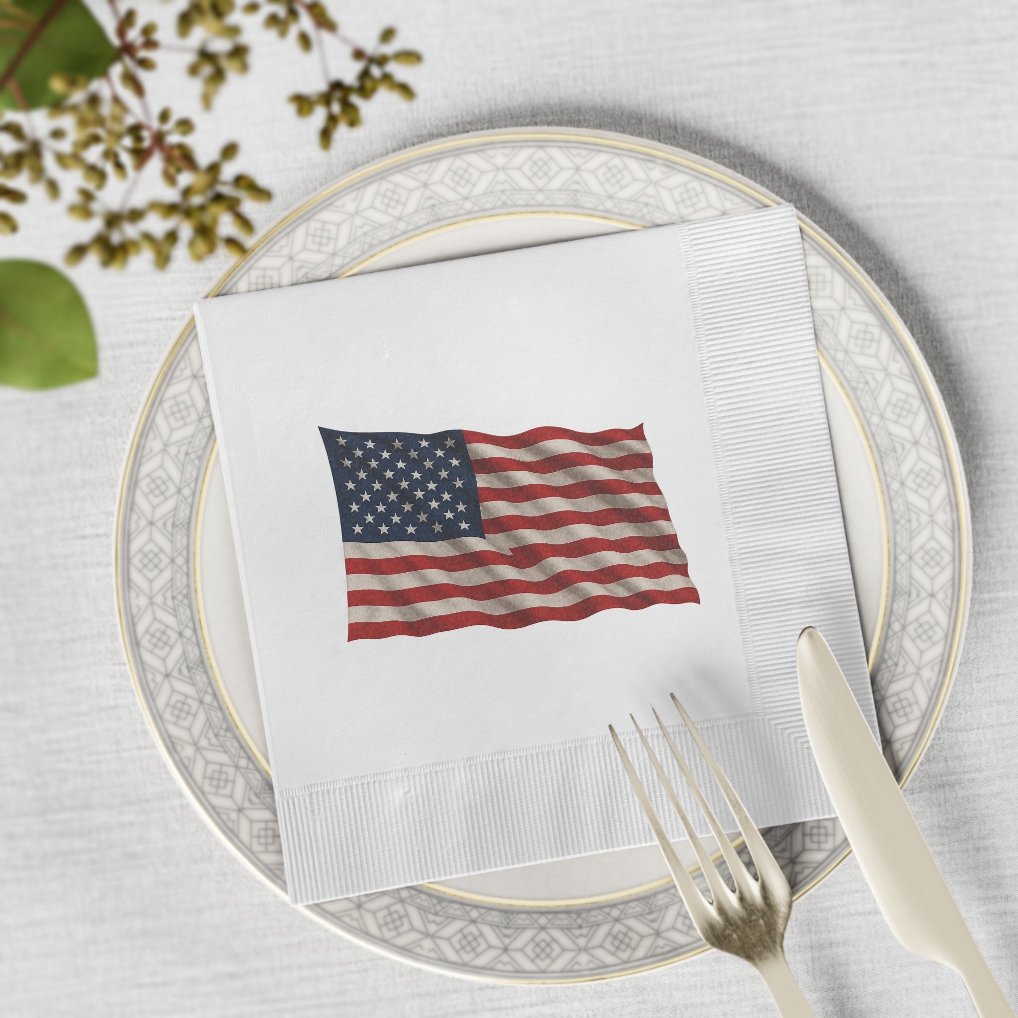American Flag Napkins Patriotic Party Napkins USA Flag Table Decor Fourth of July Napkins (50 or 100 Count) 2 sizes