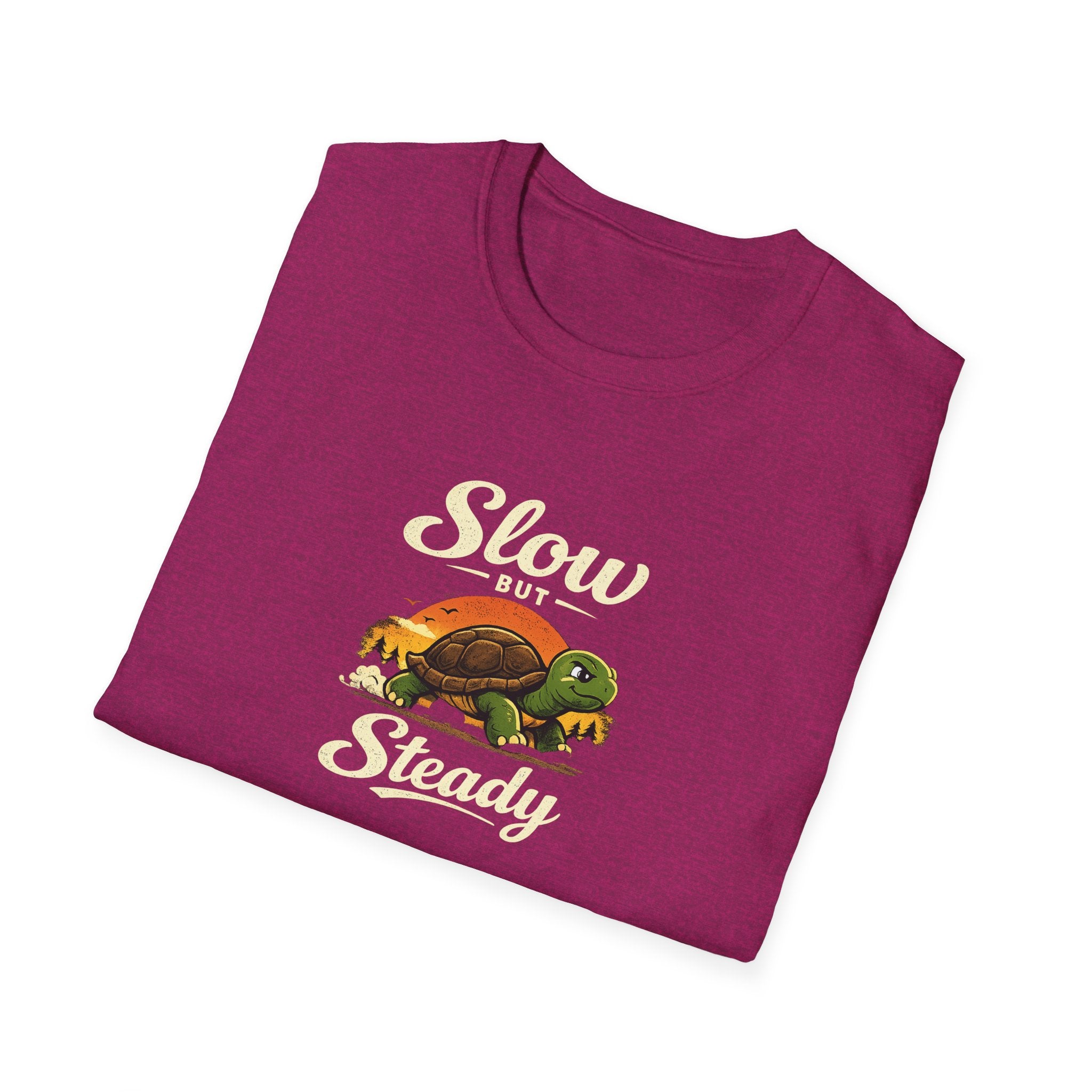 Slow But Steady Turtle T-Shirt Motivational Vintage Animal Graphic Tee Progress Over Speed Shirt 8 colors 100% cotton