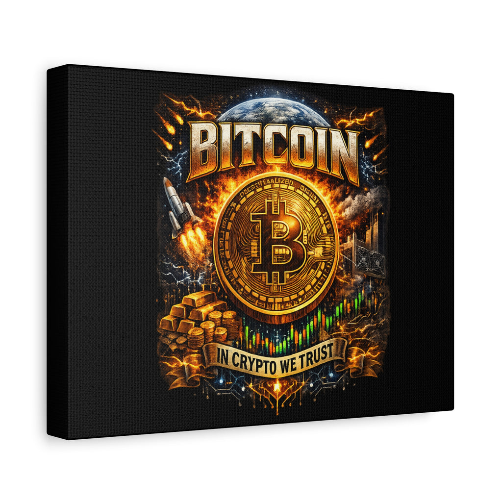 Bitcoin In Crypto we Trust Artwork Premium Canvas 12 x 9