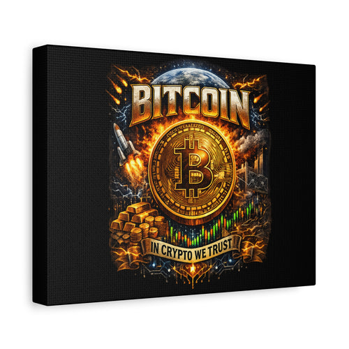 Bitcoin In Crypto we Trust Artwork Premium Canvas 12 x 9