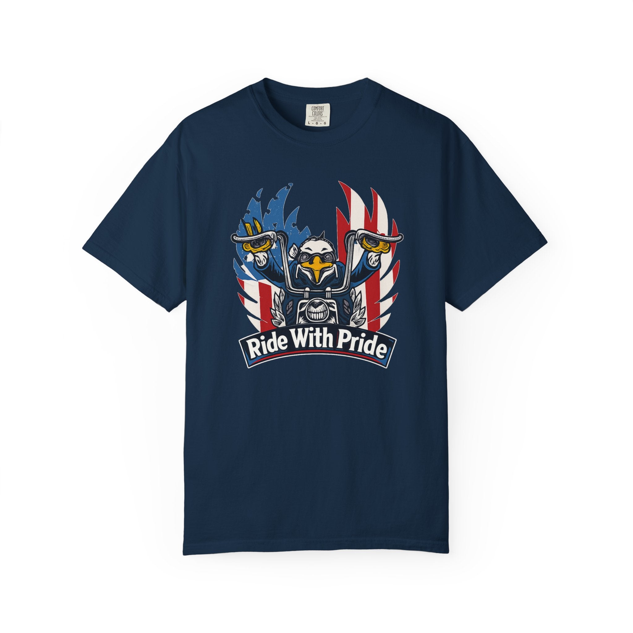 Ride With Pride Motorcycle T-Shirt Harley Inspired Tee American Freedom Motorcycle Shirt 6 colors 100% cotton