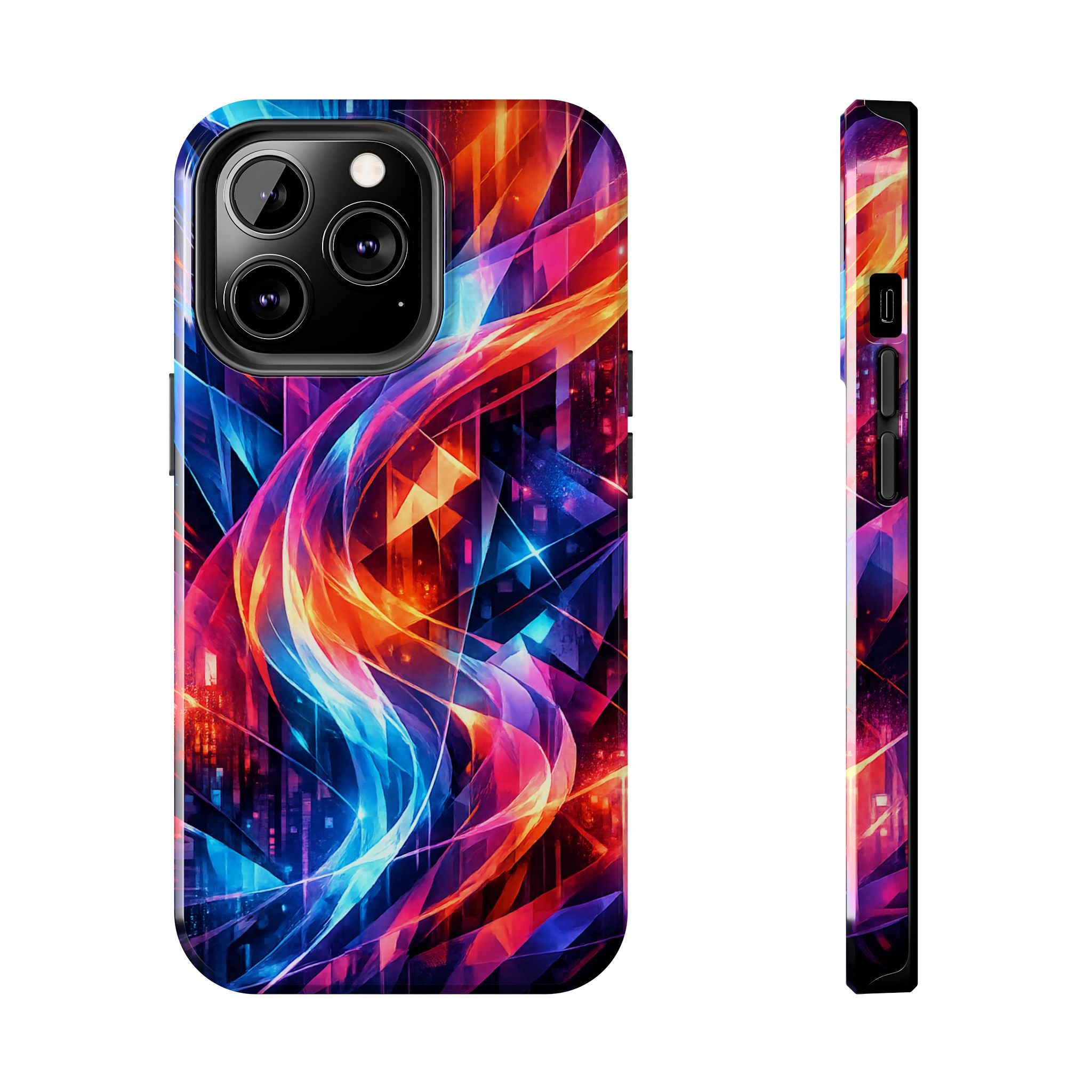 Neon Abstrakt Robuste Handyhülle Schutzhülle Stoßfest Geometrische Handyhülle Stoßfeste Hülle iPhone & Samsung