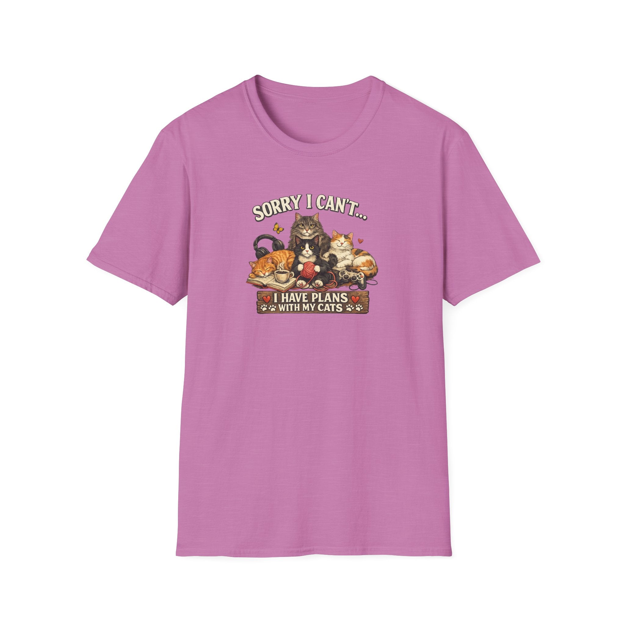 Sorry I Can't Have Plans With My Cats T-Shirt Cat Mom Tee Pet Lover Gift Cute Cat Graphic Tee 7 colors 100% cotton