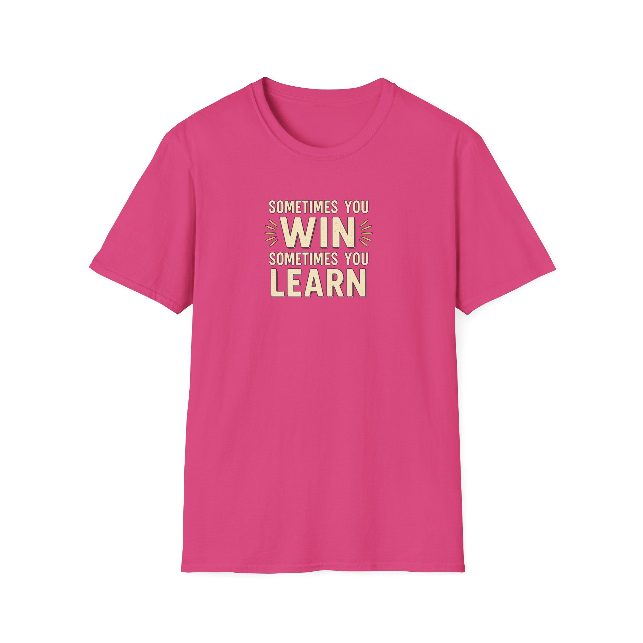 Sats and Stripes Win or Learn Tee When Quitting is not an Option Bold Motivation Streetwear Pink