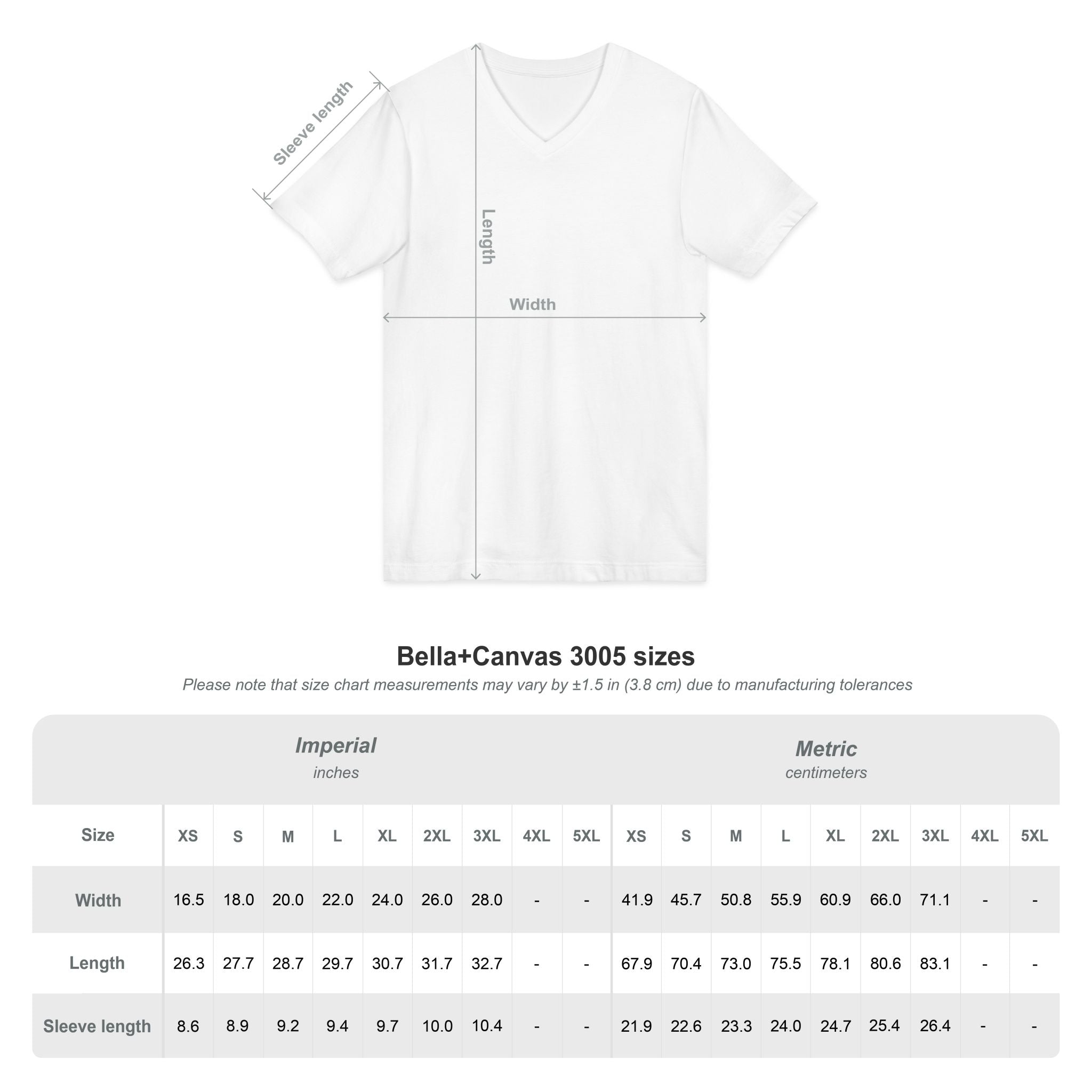 SatsandStripes.com Pickleball Is My Therapy Women’s V-Neck T-Shirt – Funny Pickleball Graphic Tee Bella 3005 Size Chart