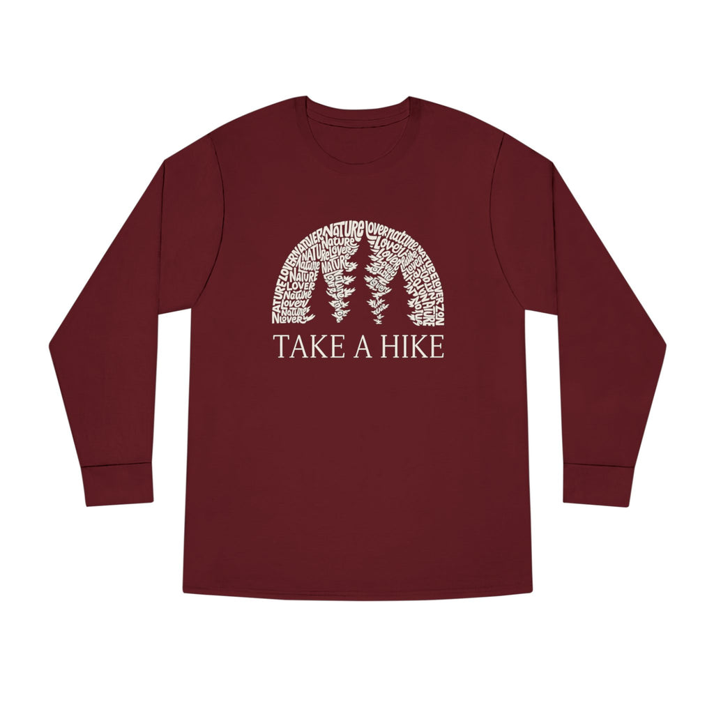 Take a Hike Shirt Nature Lover Hiking Tee Adventure Outdoors Long Sleeve Camper & Hiker Gift 4 colors 100% cotton