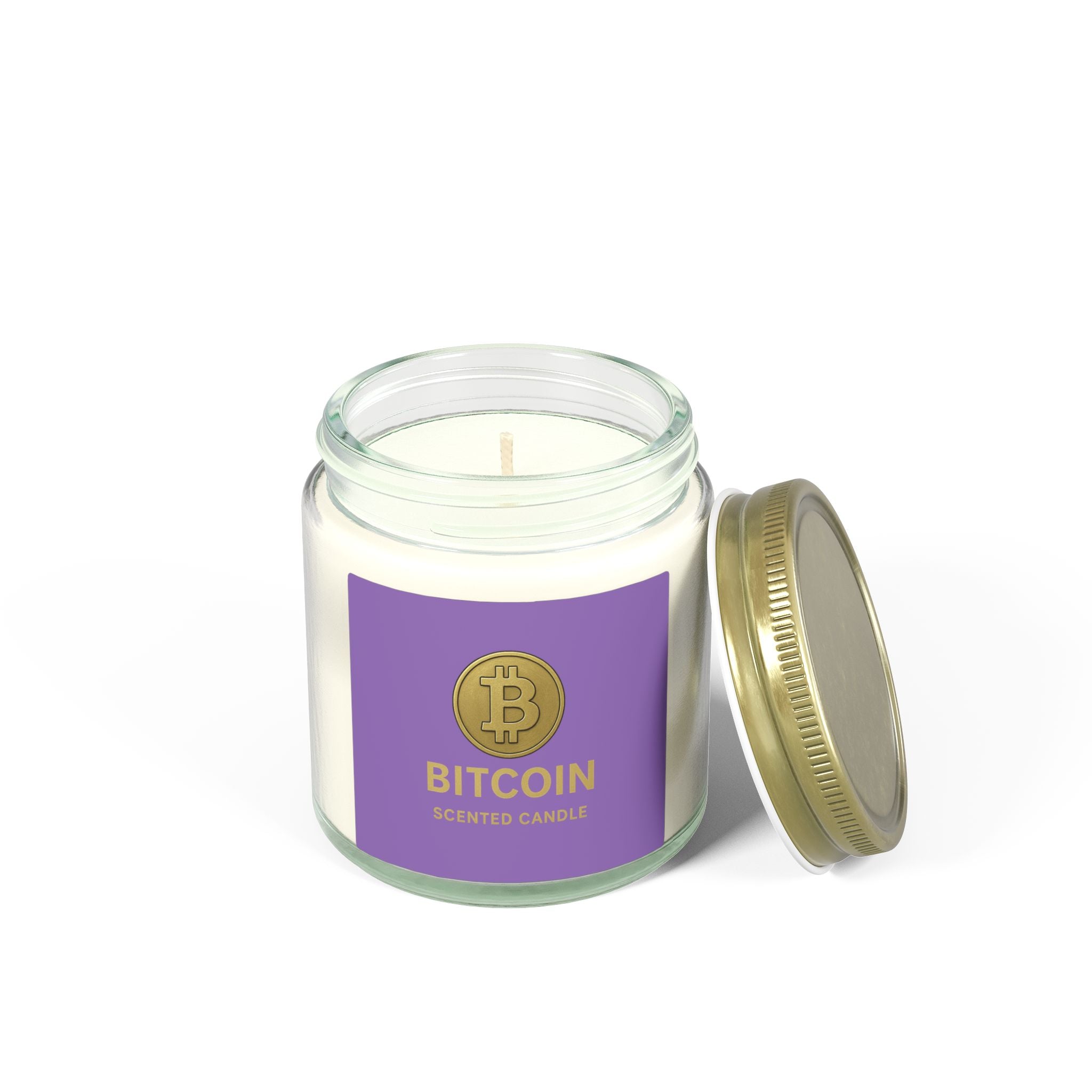 Bitcoin Logo Coconut-Apricot Wax Candle 4 oz & 9 oz sizes 8 fragrances available