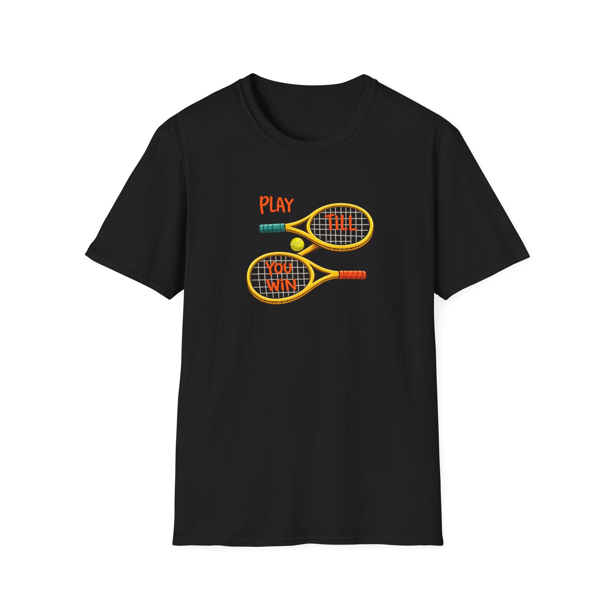 Spiele bis du gewinnst Tennis-Shirt Motivierendes Tennis-T-Shirt Athlet Sport-T-Shirt Tennisliebhaber Geschenk 5 Farben 100% Baumwolle