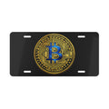 Blue and Gold Bitcoin Vanity Plate Aluminum Front License Plate