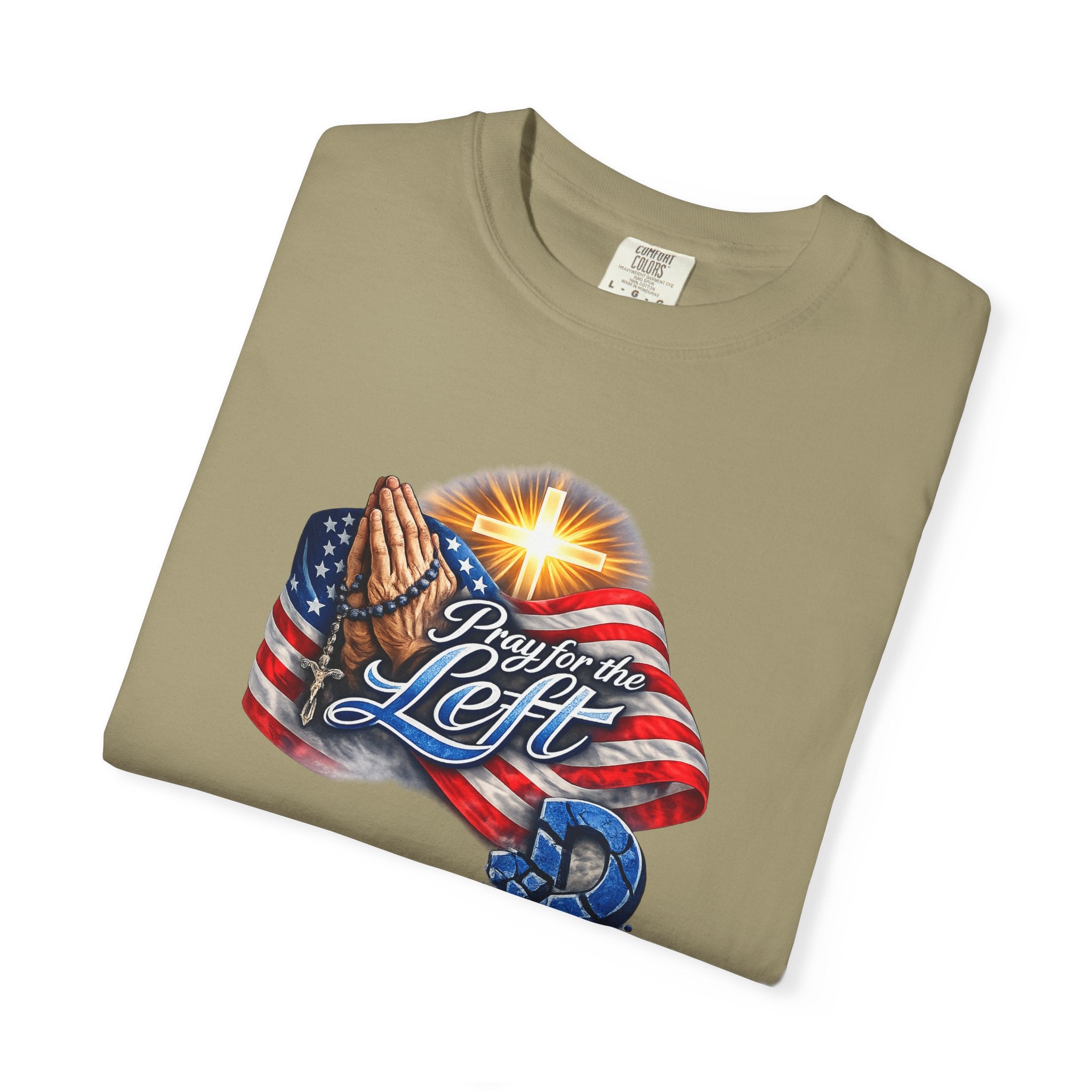 Pray for the Left Patriotic Christian TShirt Faith-Freedom Religious Flag Tee Inspirational Prayer Shirt 8 colors 100% cotton