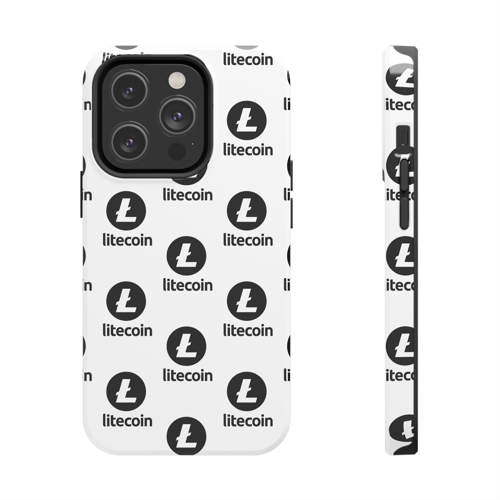 Litecoin Tough Phone Case Crypto iPhone Case Samsung Galaxy Case Litecoin Logo Phone Cover Glossy Protective Case