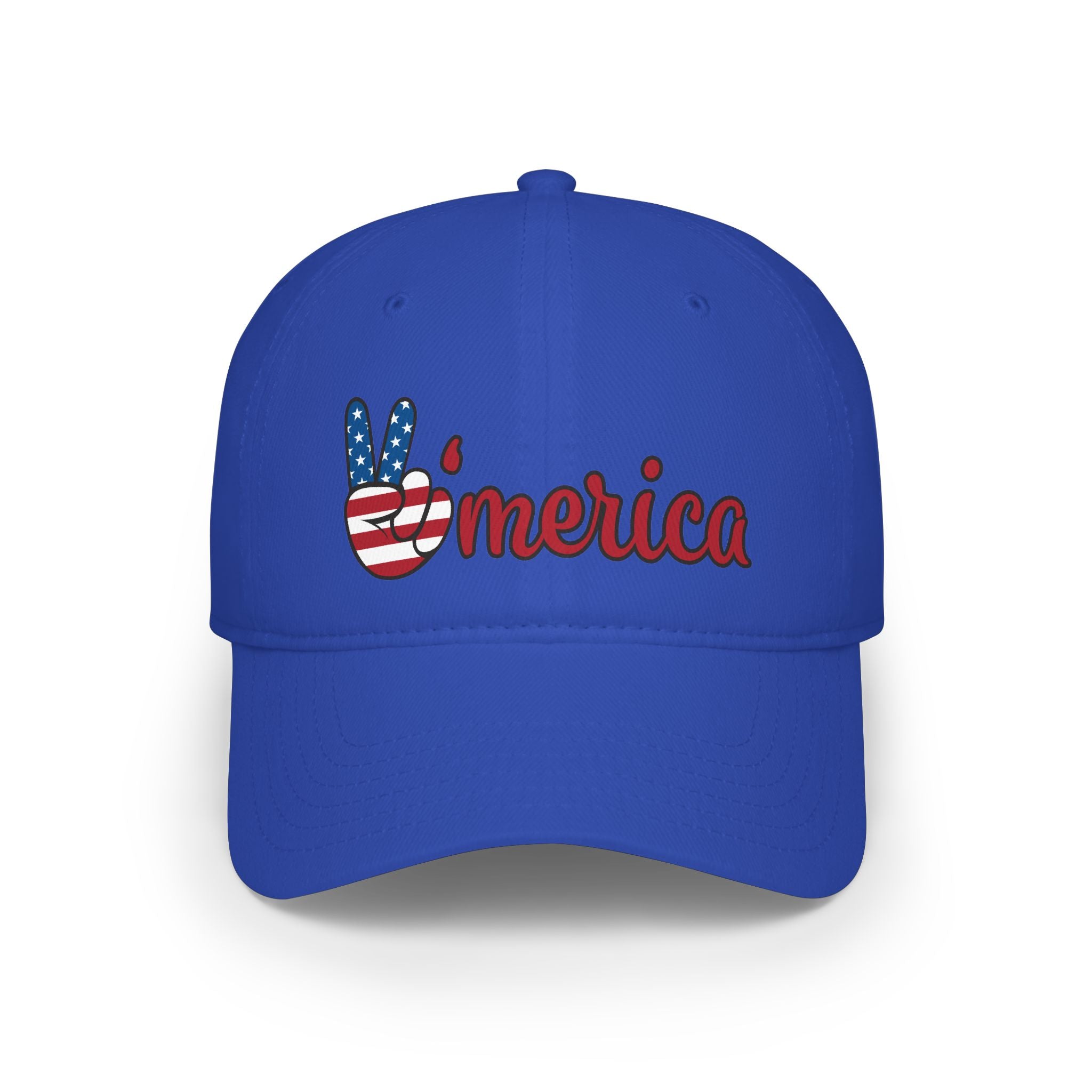 Sats and Stripes America Hat Patriotic Peace Sign Cap USA Flag Hat Fourth of July Cap Patriotic Gift Royal Blue