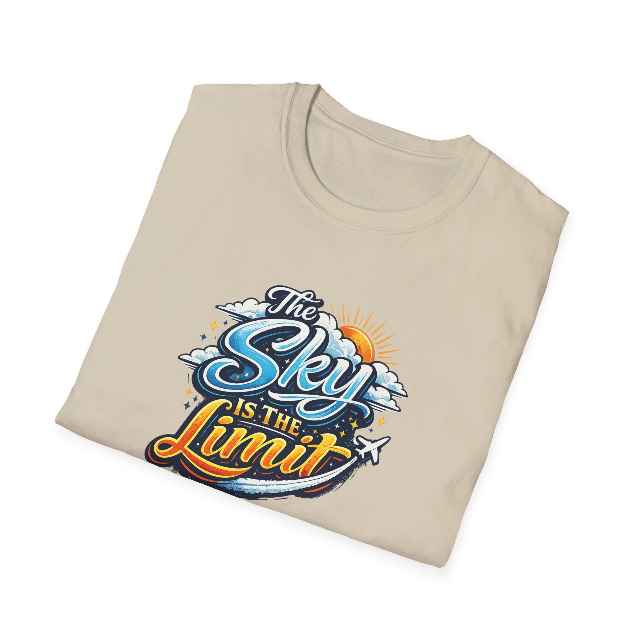 The Sky Is The Limit Motivational Graphic Tee Inspirational Quote Shirt Dream Big Positive Mindset T-Shirt 7 colors 100% cotton