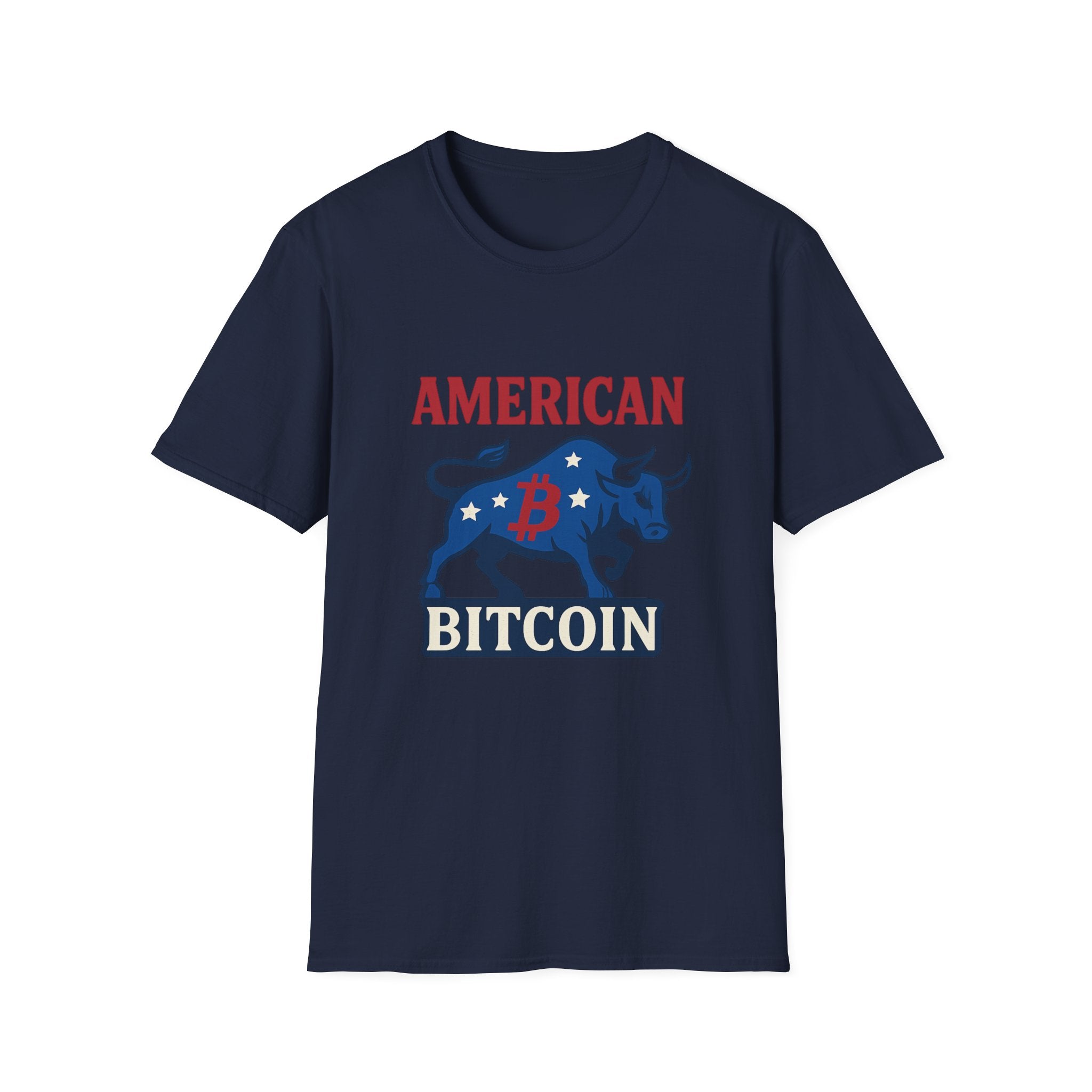 American Bitcoin Red White & Bull T-Shirt Tee 5 colors 100% cotton