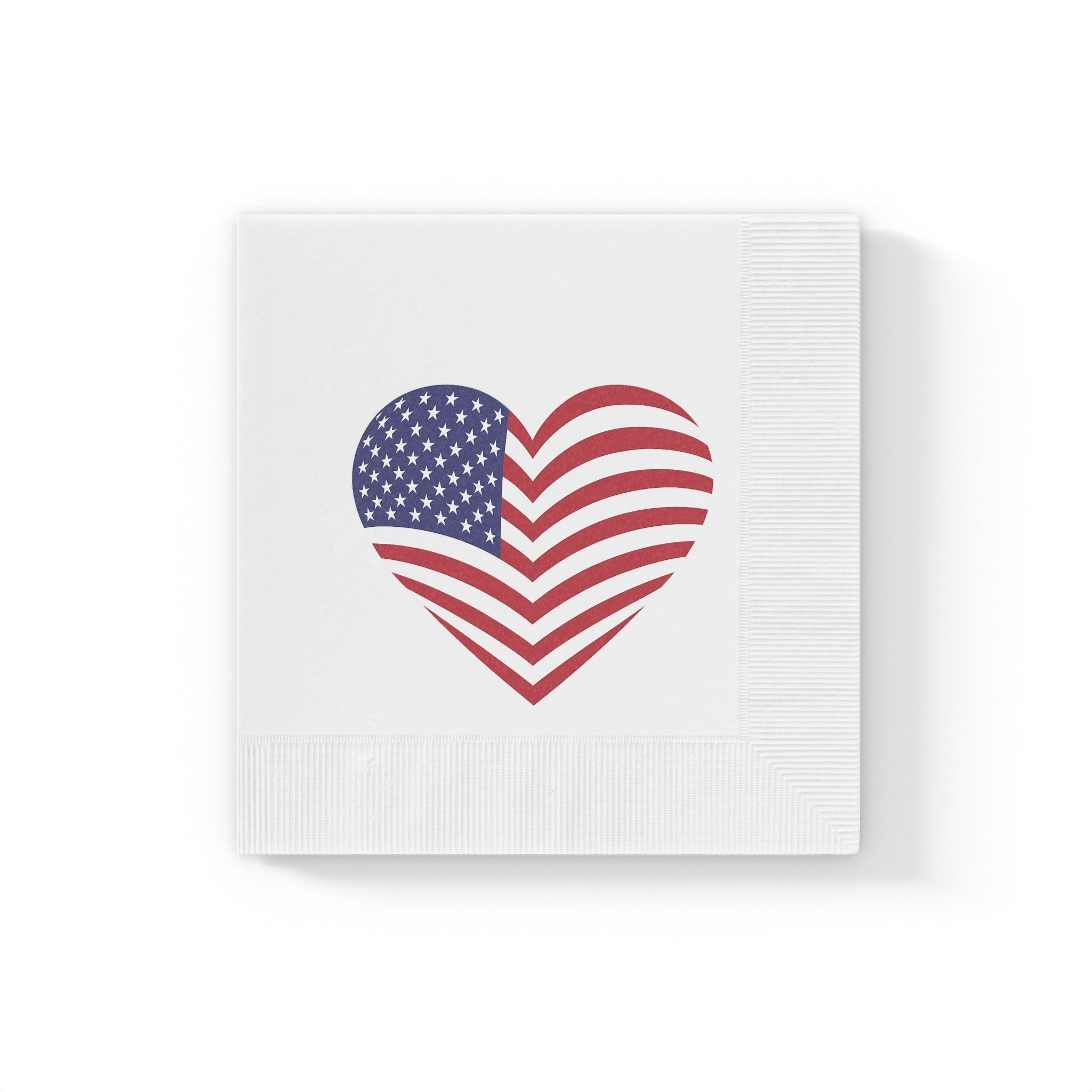 Amerikanische Flaggen-Herzservietten Patriotische Partyservietten für den 4. Juli, Memorial Day, USA-Feiern (50 oder 100 Stück) 2 Größen
