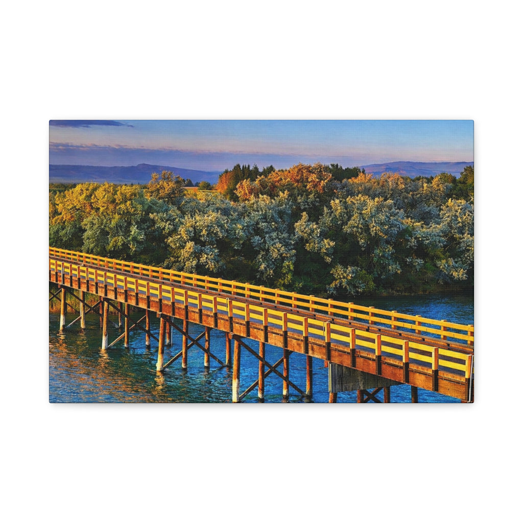 Jackson Bridge Matte Canvas Idaho Wall Art Scenic Snake River Rustic Mountain Décor 6 sizes
