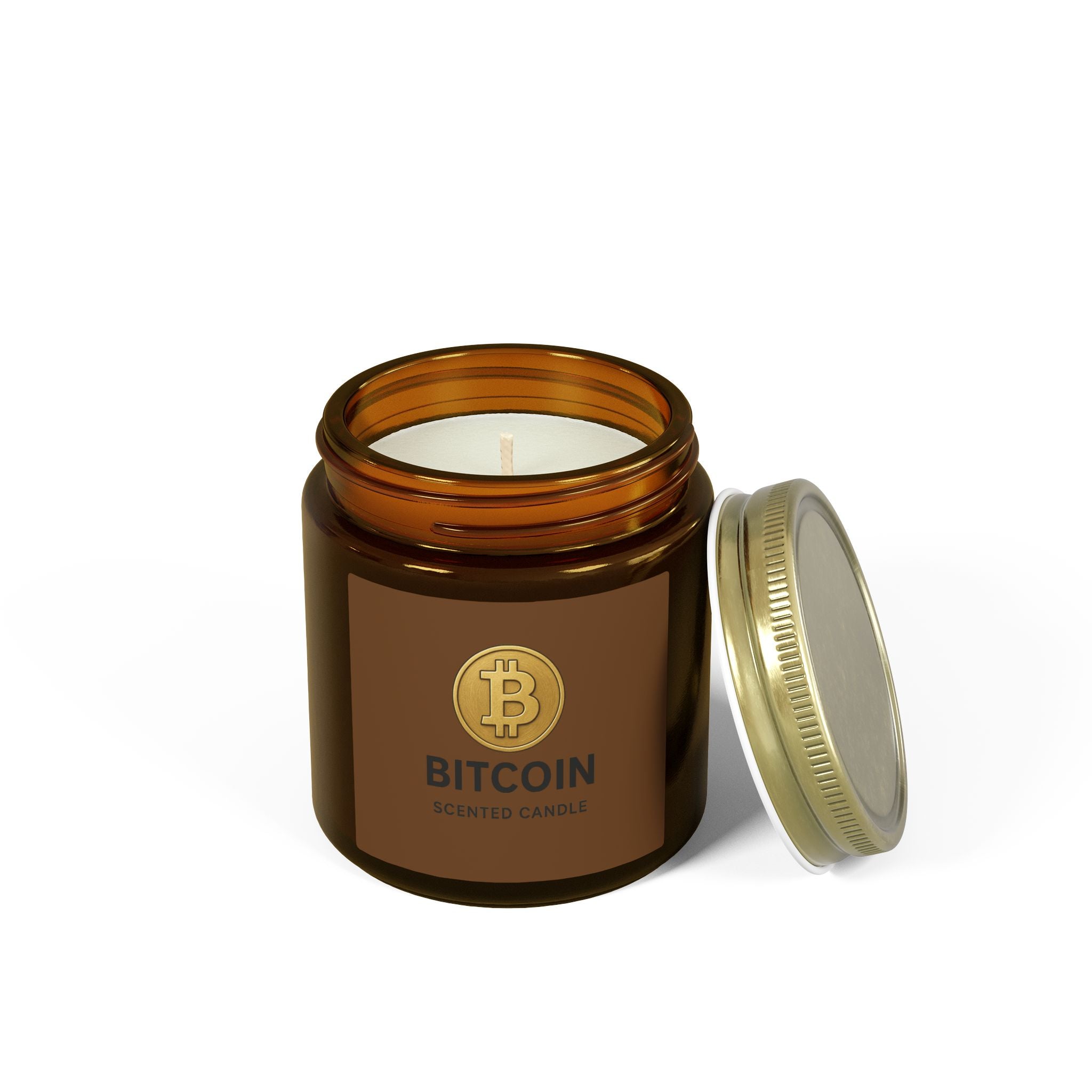 Bitcoin Logo Coconut-Apricot Wax Candle 4 oz & 9 oz sizes 8 fragrances available