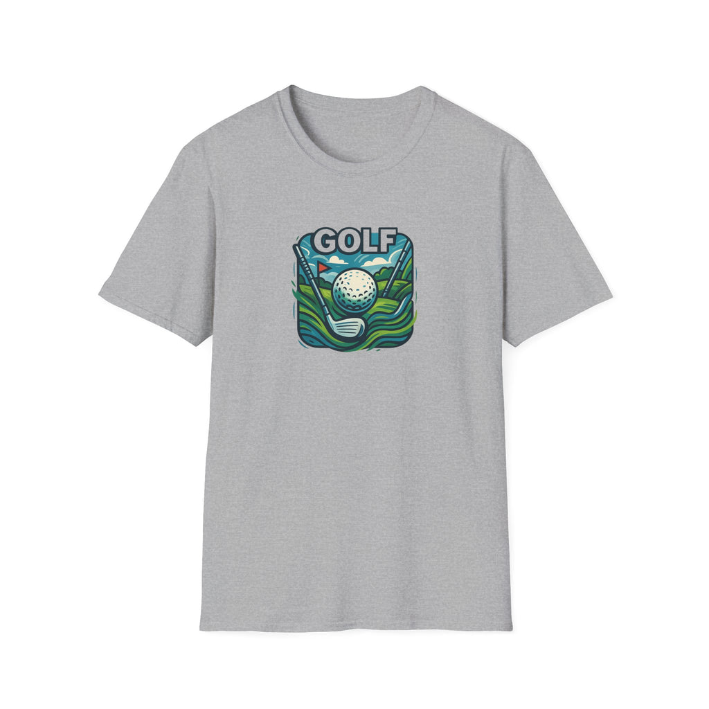 Retro Graphic Golf Tee with Club and Ball Design Perfect Gift for Golf Enthusiasts 4 colors 100% cotton