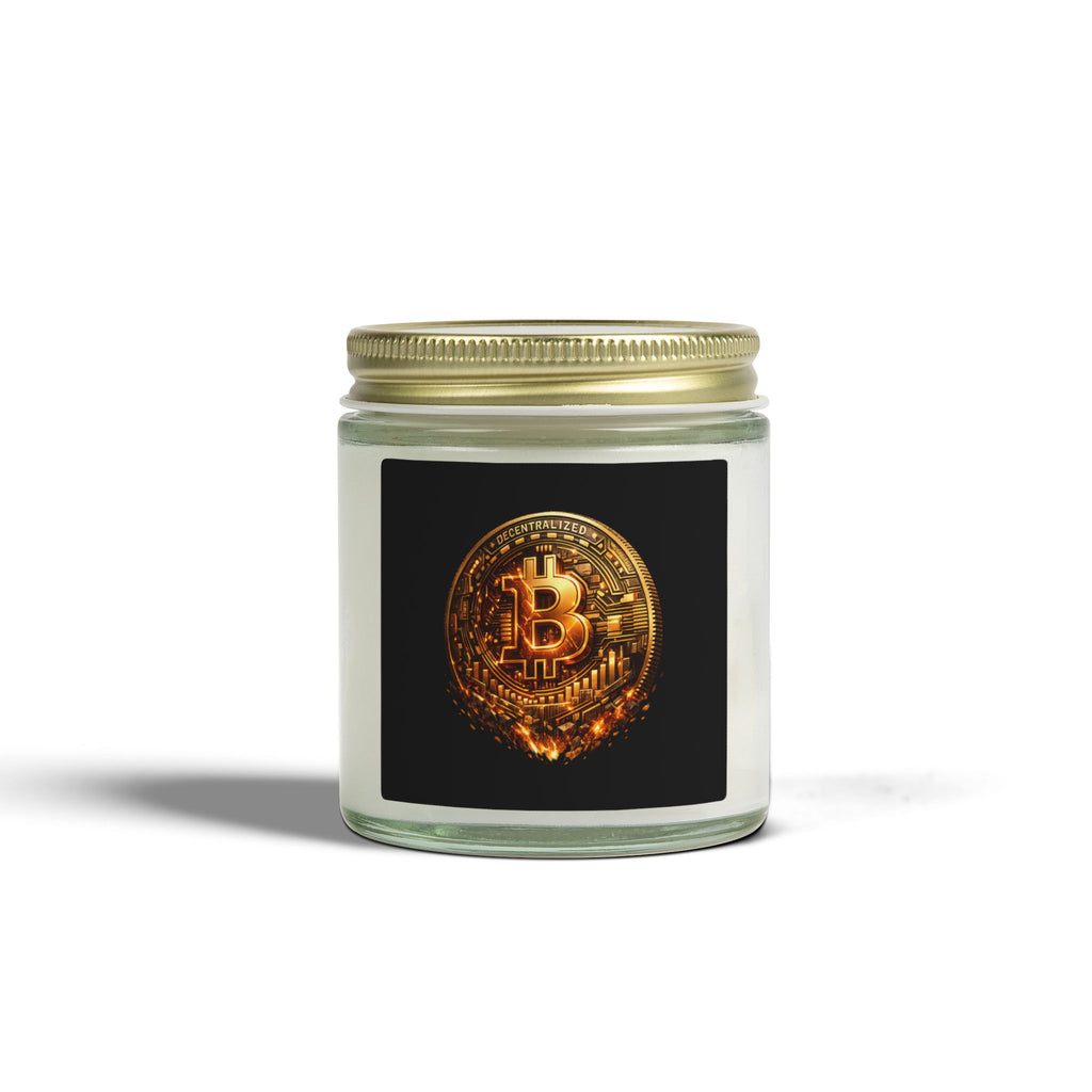 Burning Bitcoin Coin Candle Coconut Apricot Wax 4oz 9oz 8 scents available