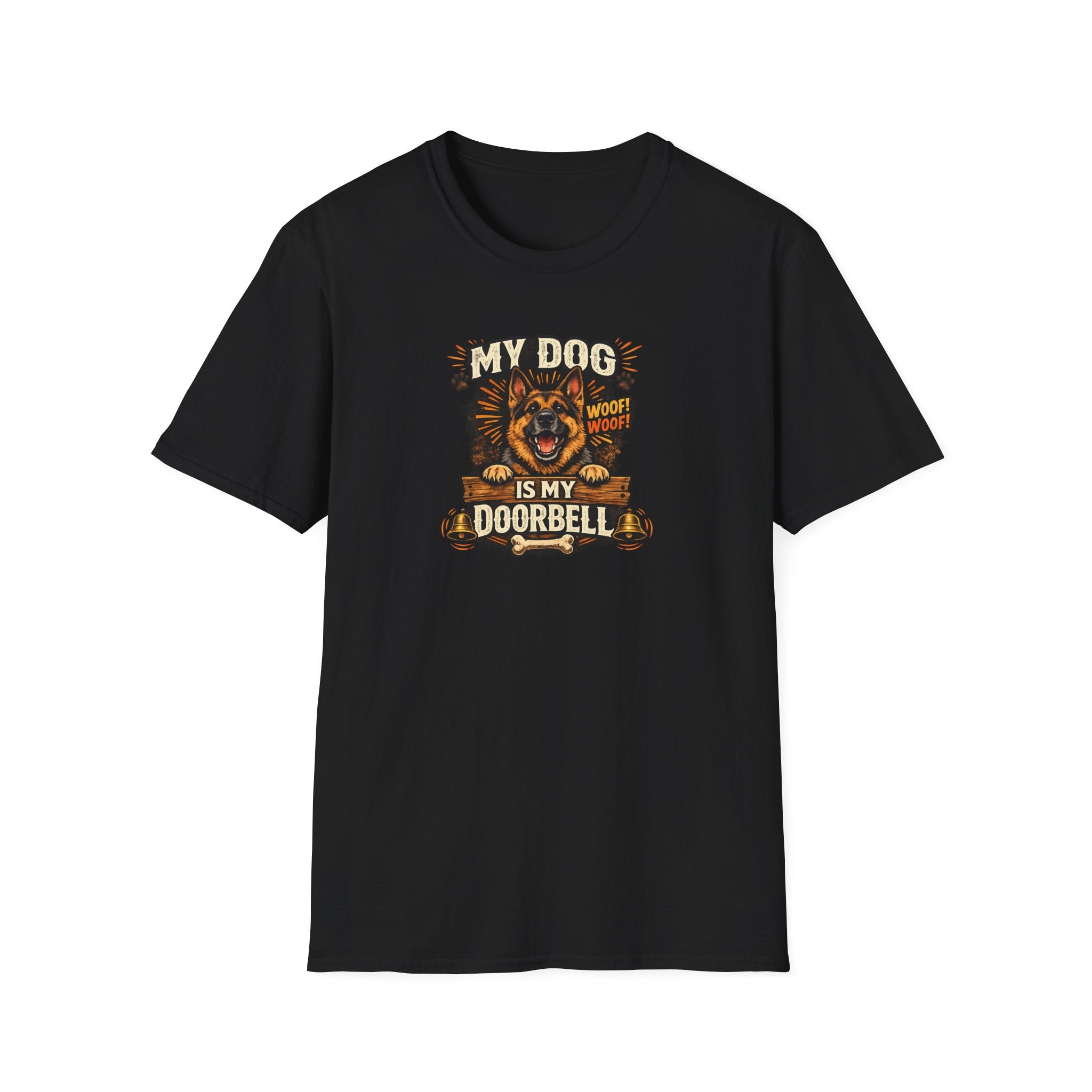 Mein Hund ist meine Türklingel T-Shirt Lustiges Hundeliebhaber-Shirt Hunde Mama Tee Haustierbesitzer Humor Shirt Niedliches Hunde Grafik Tee 6 Farben 100% Baumwolle