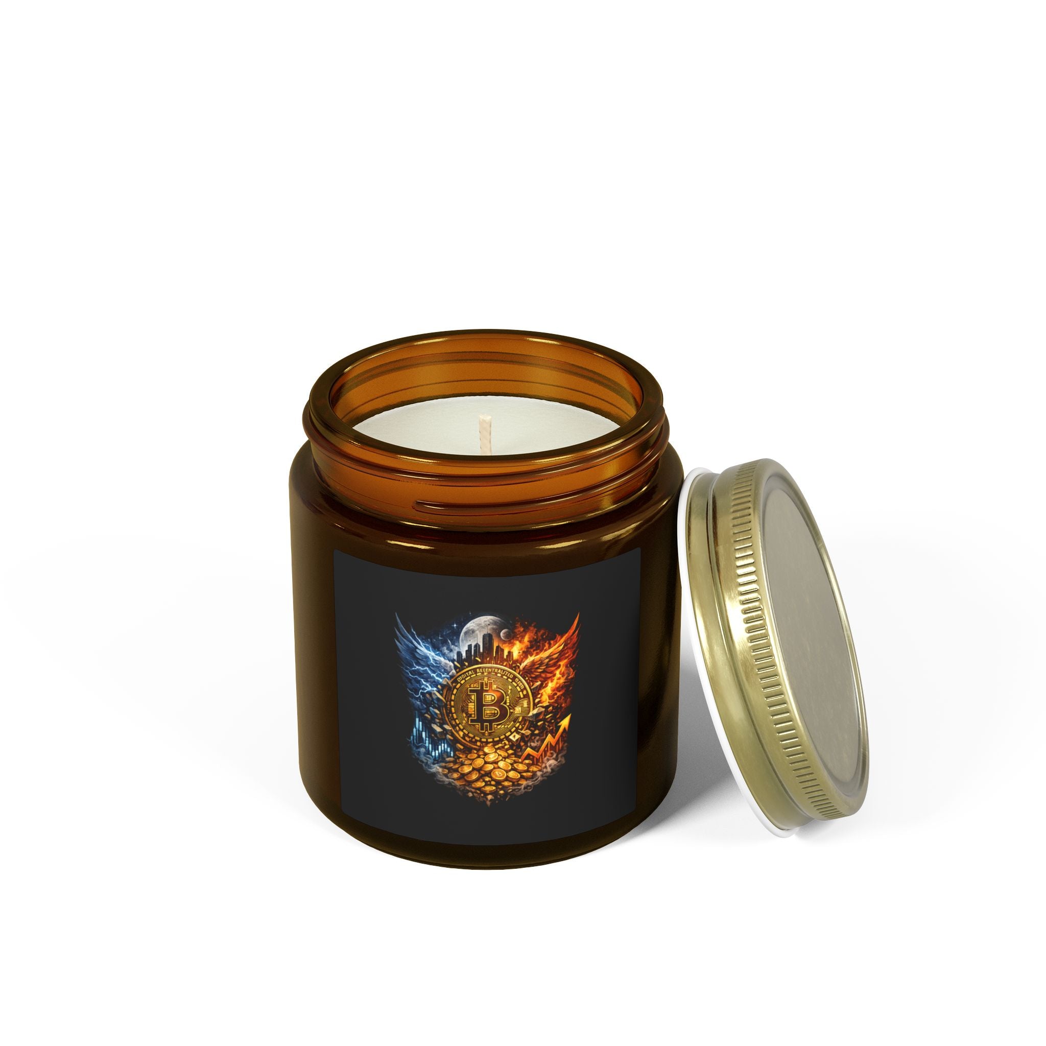 Bitcoin Scented Candles, Coconut Apricot Wax (4oz, 9oz) 8 scents available