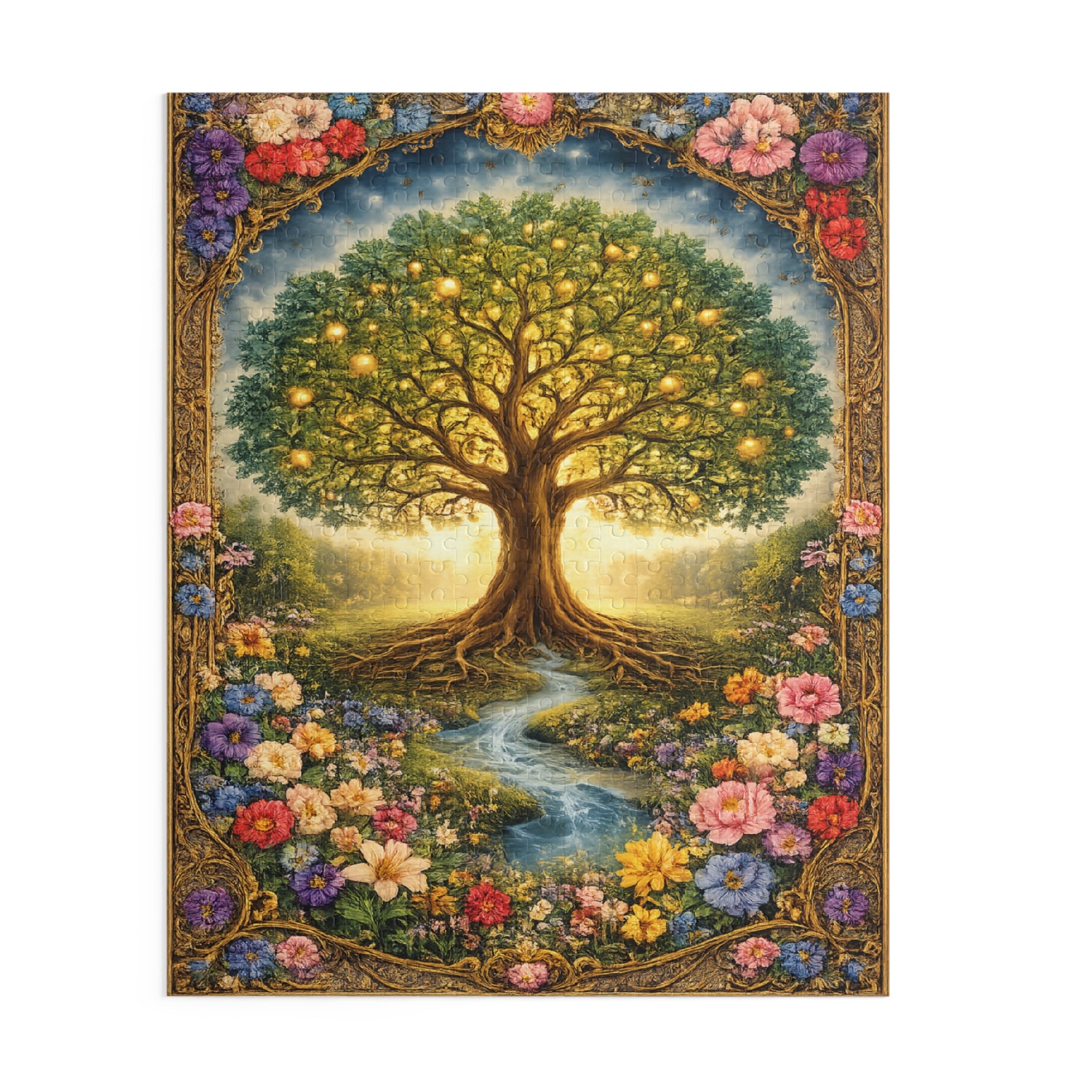 500 Teile Puzzle „Baum des Lebens“ Naturpuzzle Buntes Blumenlandschaftspuzzle Entspannendes Erwachsenenpuzzle Geschenk 40 x 50 cm 500 Teile
