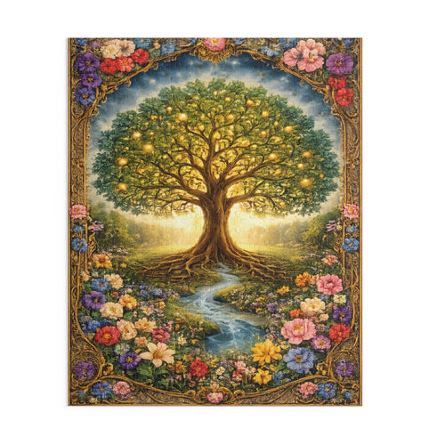 500 Piece Tree of Life Puzzle Nature Jigsaw Puzzle Colorful Floral Landscape Puzzle Relaxing Adult Puzzle Gift 16 x 20 500 pieces