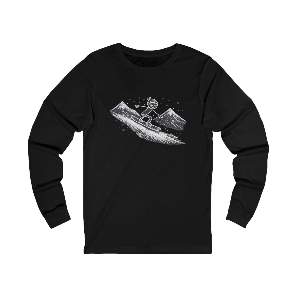 Snowboarder Mountain Langarmshirt Snowboard Tee Wintersport Skigebiet Shirt Snowboarder Geschenk 6 Farben 100% Baumwolle