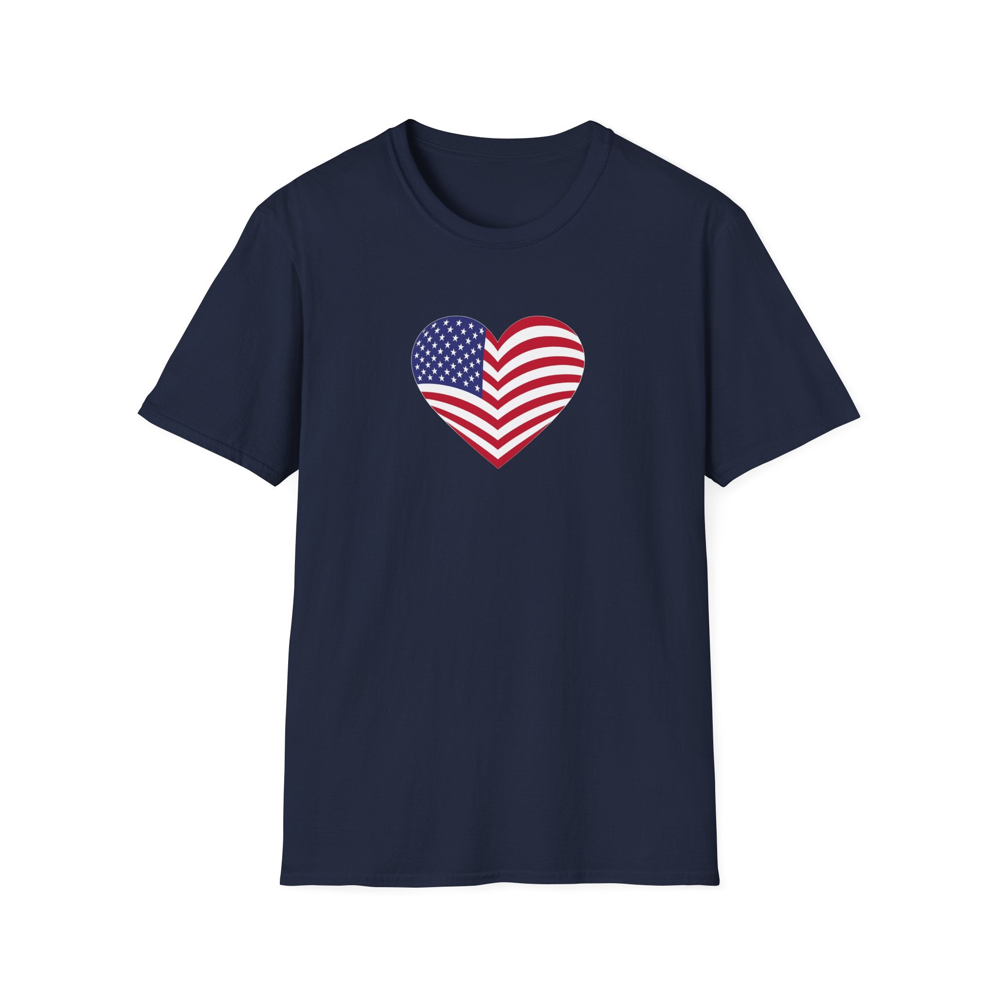 American Flag Heart TShirt Patriotic USA Love Tee Red White Blue Graphic Tee Summer USA Shirt 4 colors 100% cotton