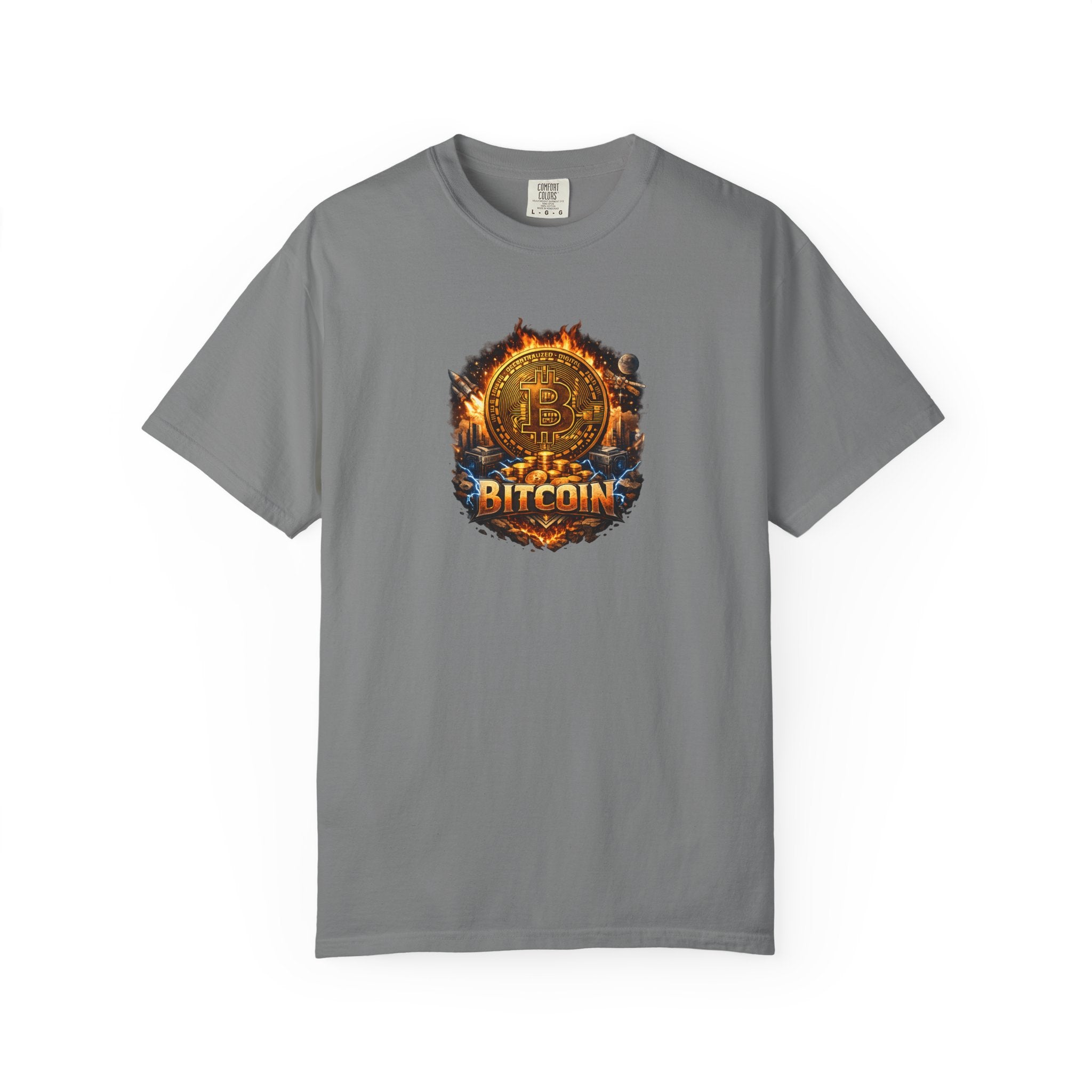 Bitcoin Flame Logo T-shirt Crypto Graphic Tee Digital Currency Design 12 colors 100% cotton