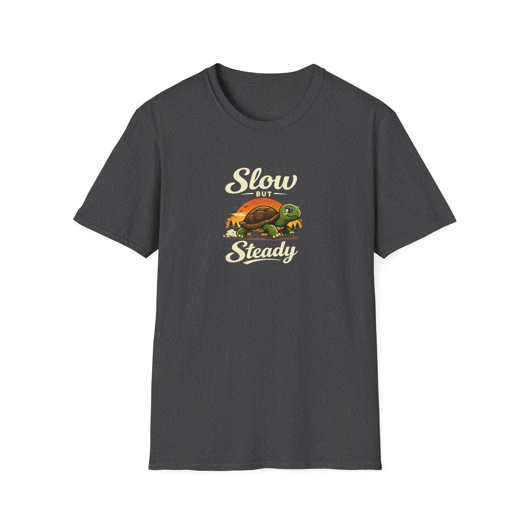 Slow But Steady Turtle T-Shirt Motivational Vintage Animal Graphic Tee Progress Over Speed Shirt 8 colors 100% cotton
