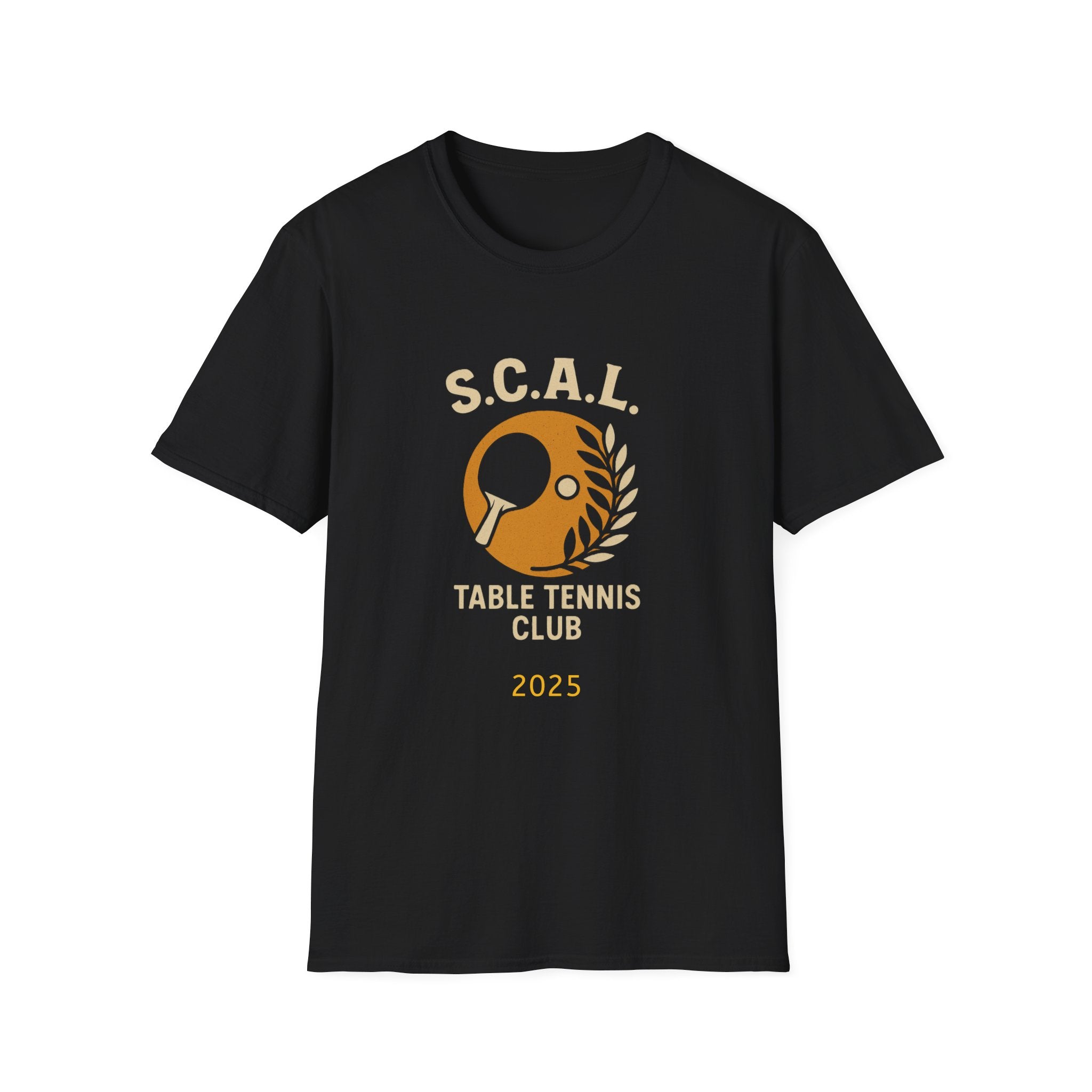 Sats and Stripes S.C.A.L. Table Tennis Club T-Shirt Custom made for Sun City Aliante Black