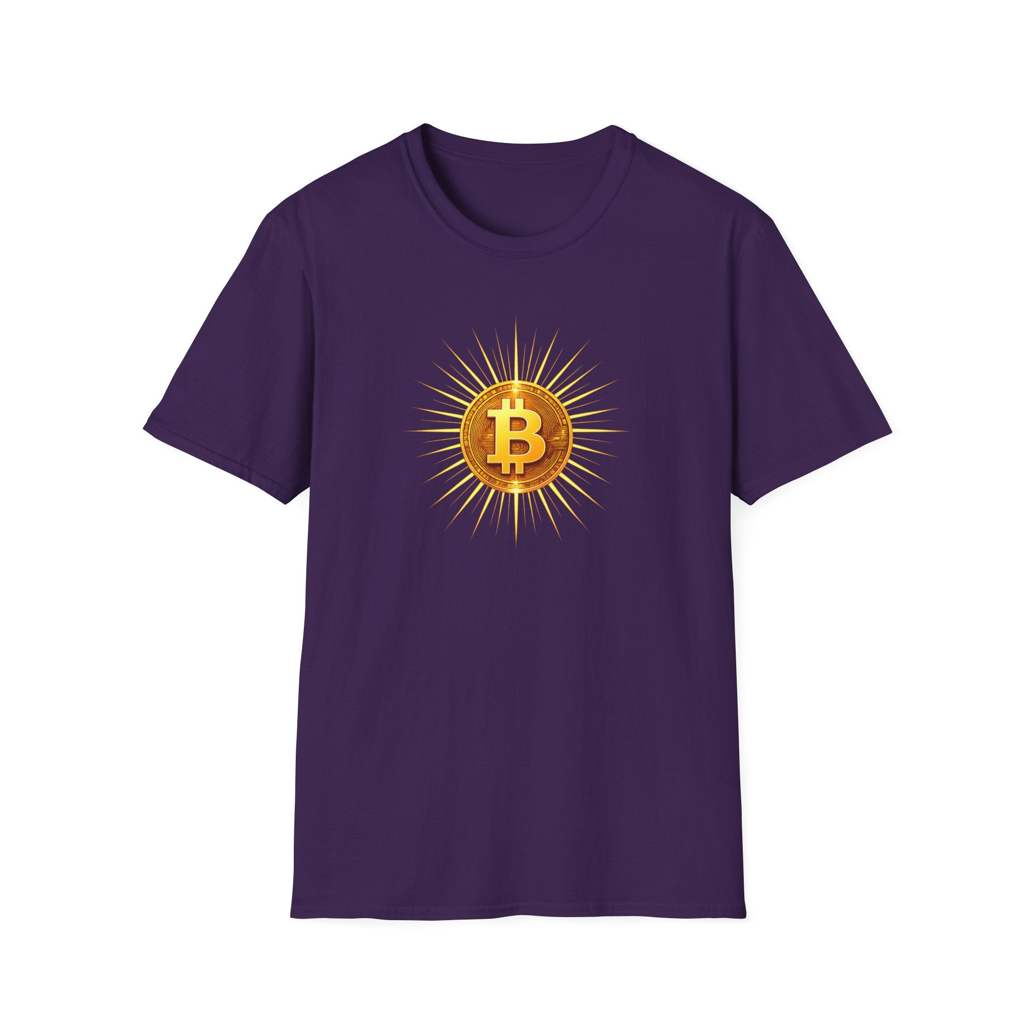 Sats and Stripes Bitcoin Sunburst Tee Where style meets conviction & the future burns bright Purple