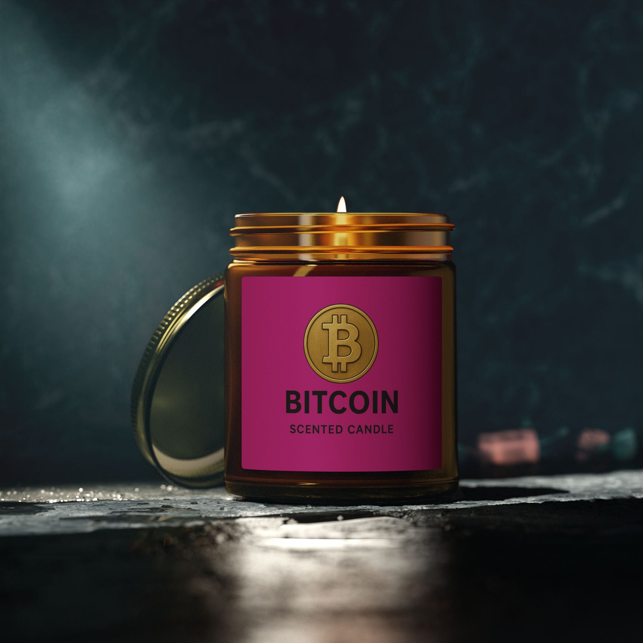 Bitcoin Logo Candles Coconut Apricot Wax 4 oz & 9 oz sizes 8 fragrances available
