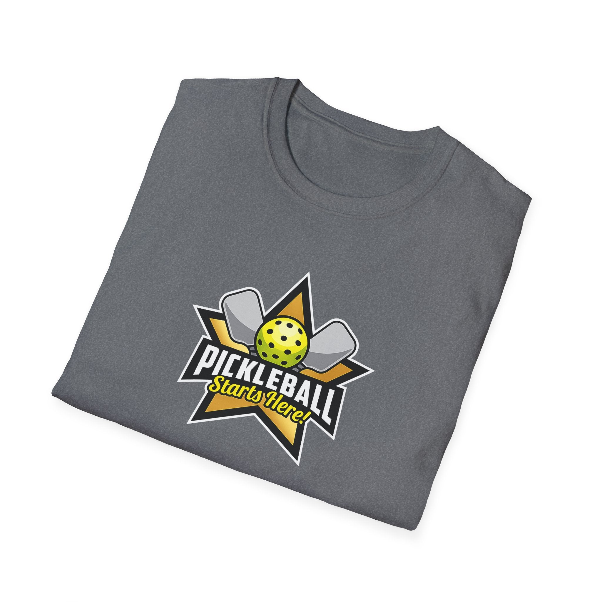 Pickleball Starts Here TShirt Funny Pickleball Tee for Men Pickleball Player Gift Pickleball Court Shirt 7 colors 100% cotton