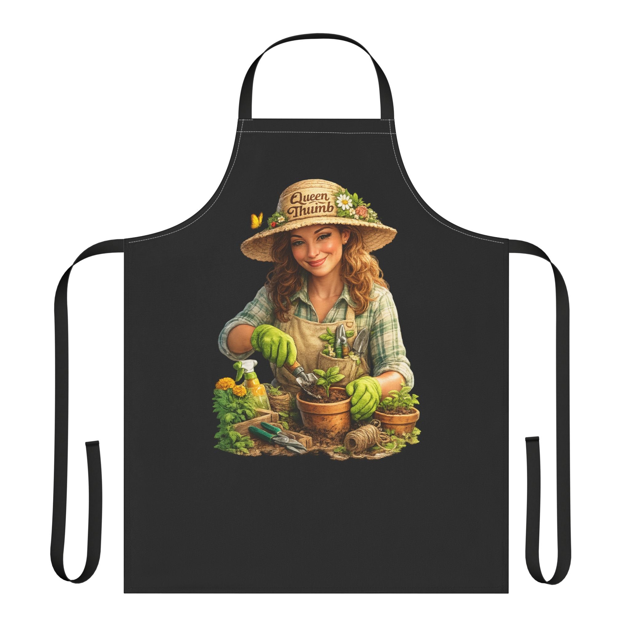 Queen Thumb Apron Funny Gardening Apron for Women Gardener Gift Plant Lover Apron Floral Garden Gift for Her