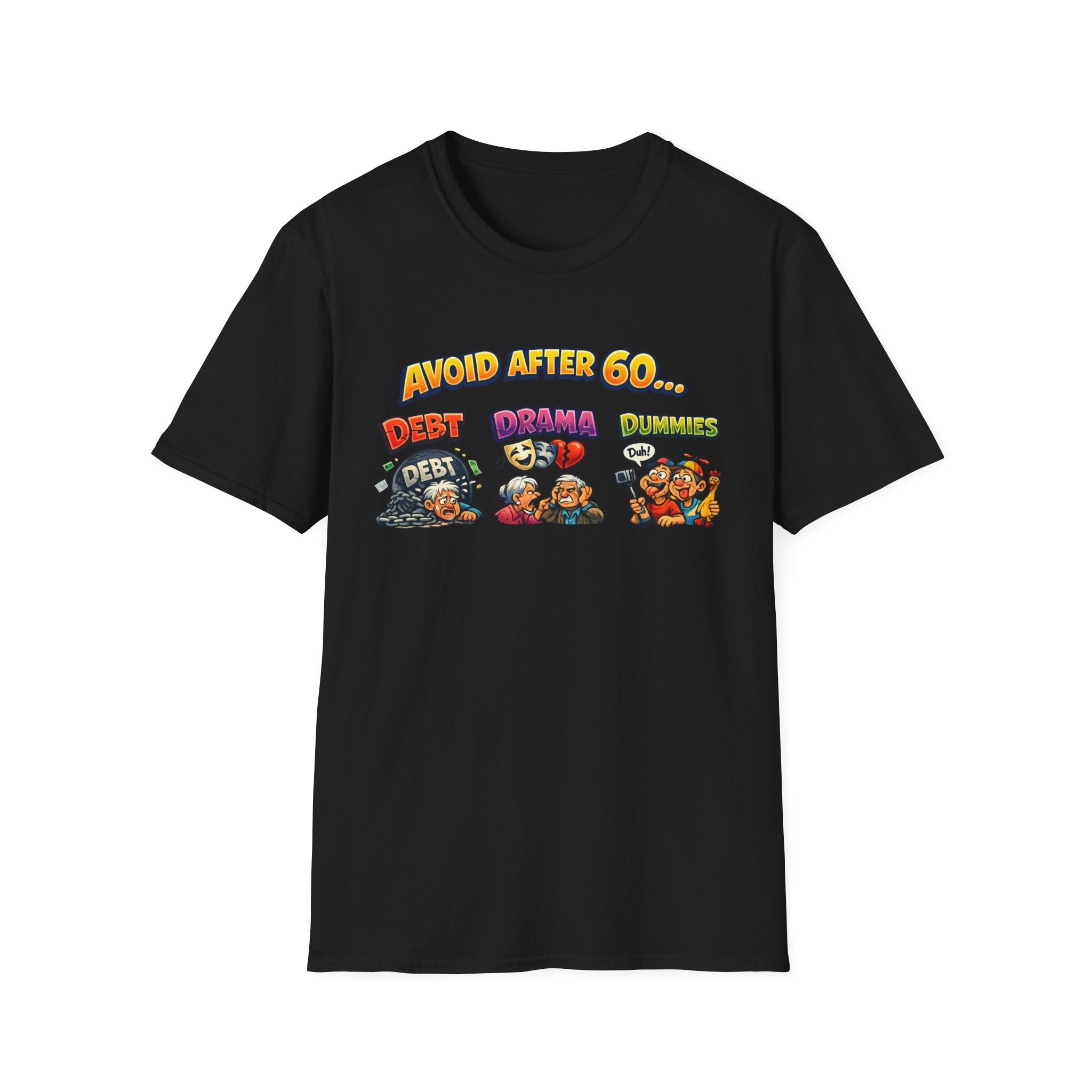 Avoid After 60 Funny T-Shirt Birthday Gift for Men & Women Over 60 Sarcastic Aging Tee 8 colors 100% cotton