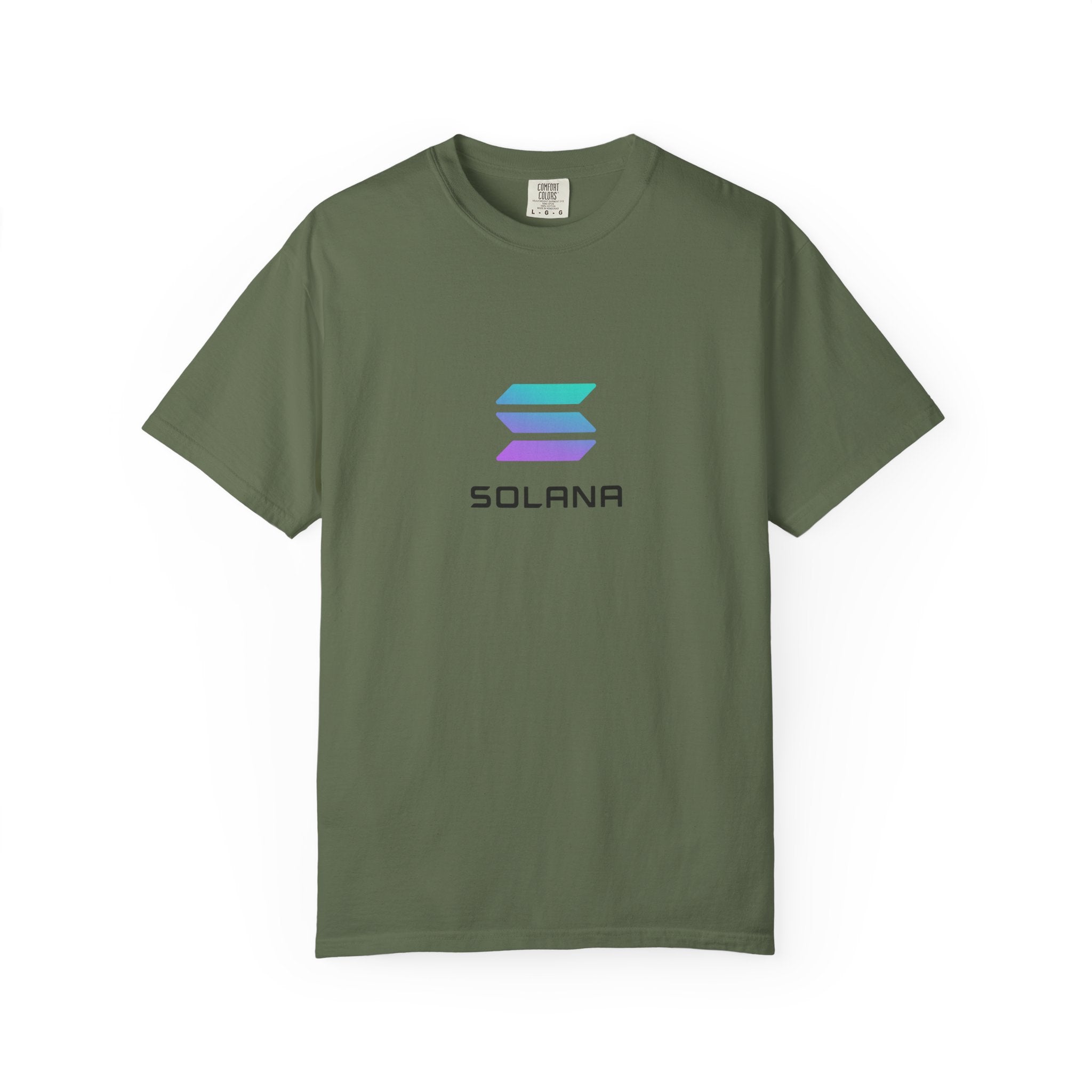 Sats and Stripes Solana Crypto T-Shirt Web3 Blockchain Tee Crypto Trader Gift Investor Fashion Streetwear Army Green