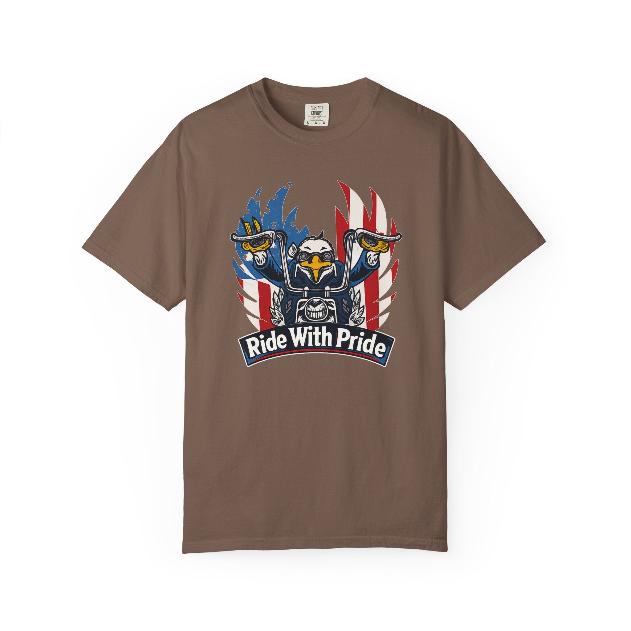 Ride With Pride Motorcycle T-Shirt Harley Inspired Tee American Freedom Motorcycle Shirt 6 colors 100% cotton