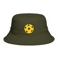 Pickleball Bucket Hat Yellow Pickleball Icon Cap Trendy Court Style Sun Hat for Men & Women 6 colors 100% cotton