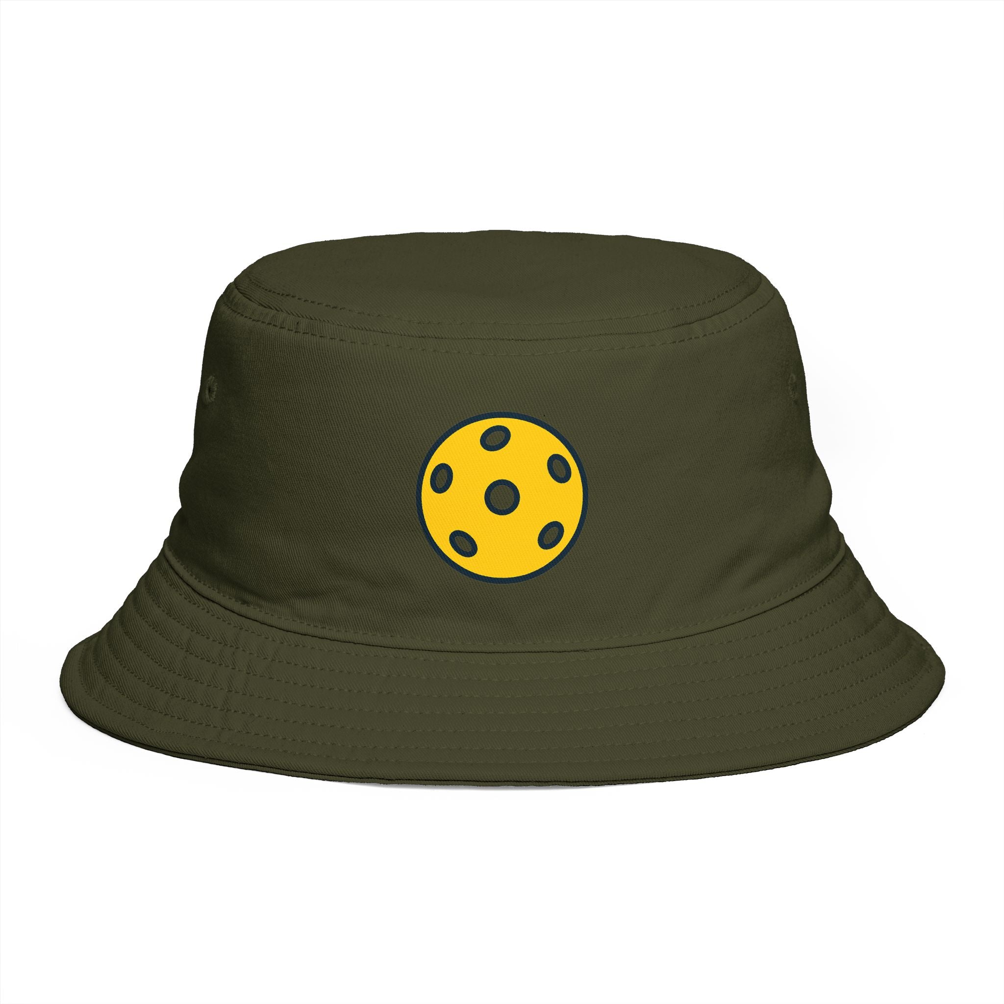 Pickleball Bucket Hat Yellow Pickleball Icon Cap Trendy Court Style Sun Hat for Men & Women 6 colors 100% cotton