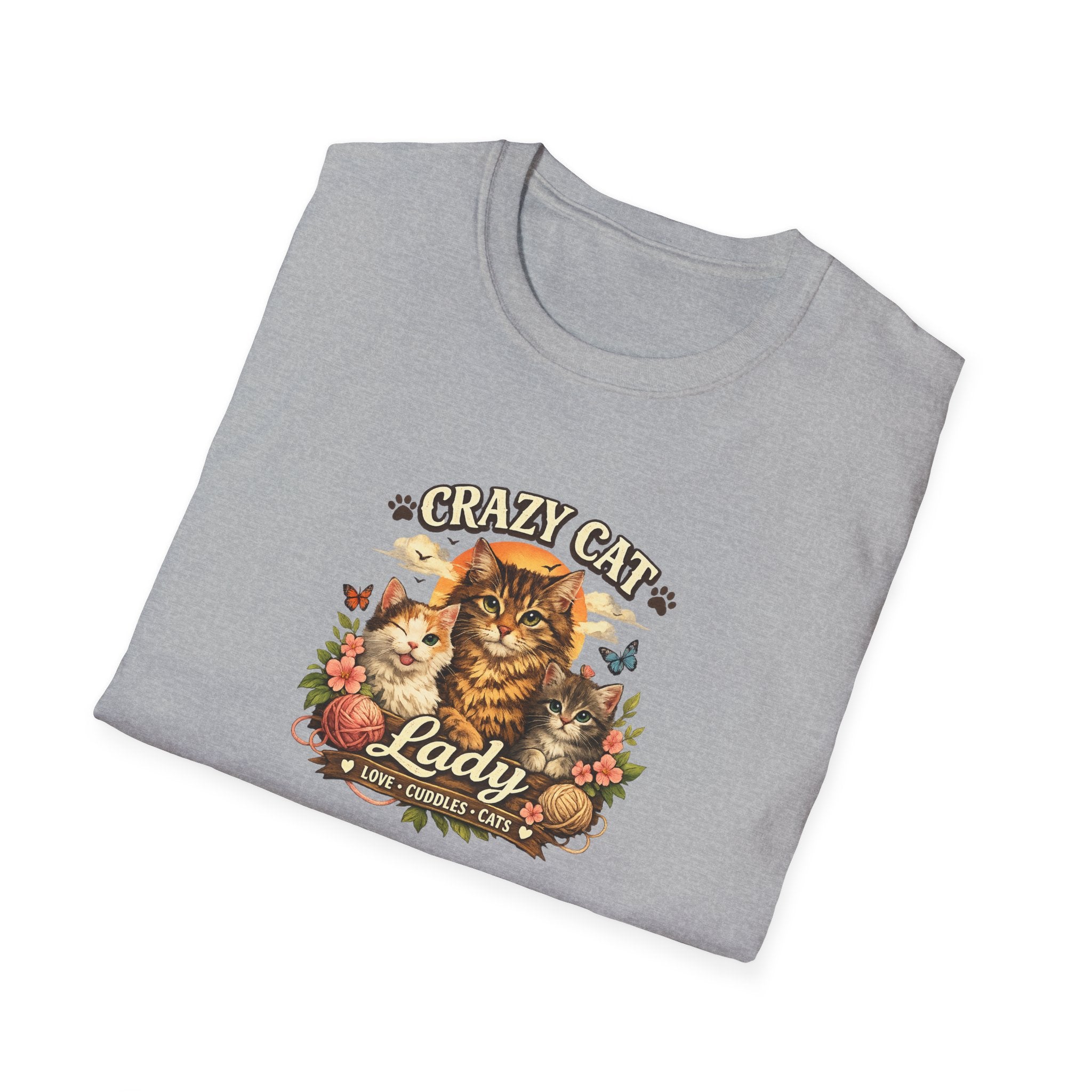 Crazy Cat Lady T-Shirt Funny Cat Lover Shirt Cat Mom Tee Cute Cat Graphic Shirt Gift for Cat Lovers 7 colors 100% cotton