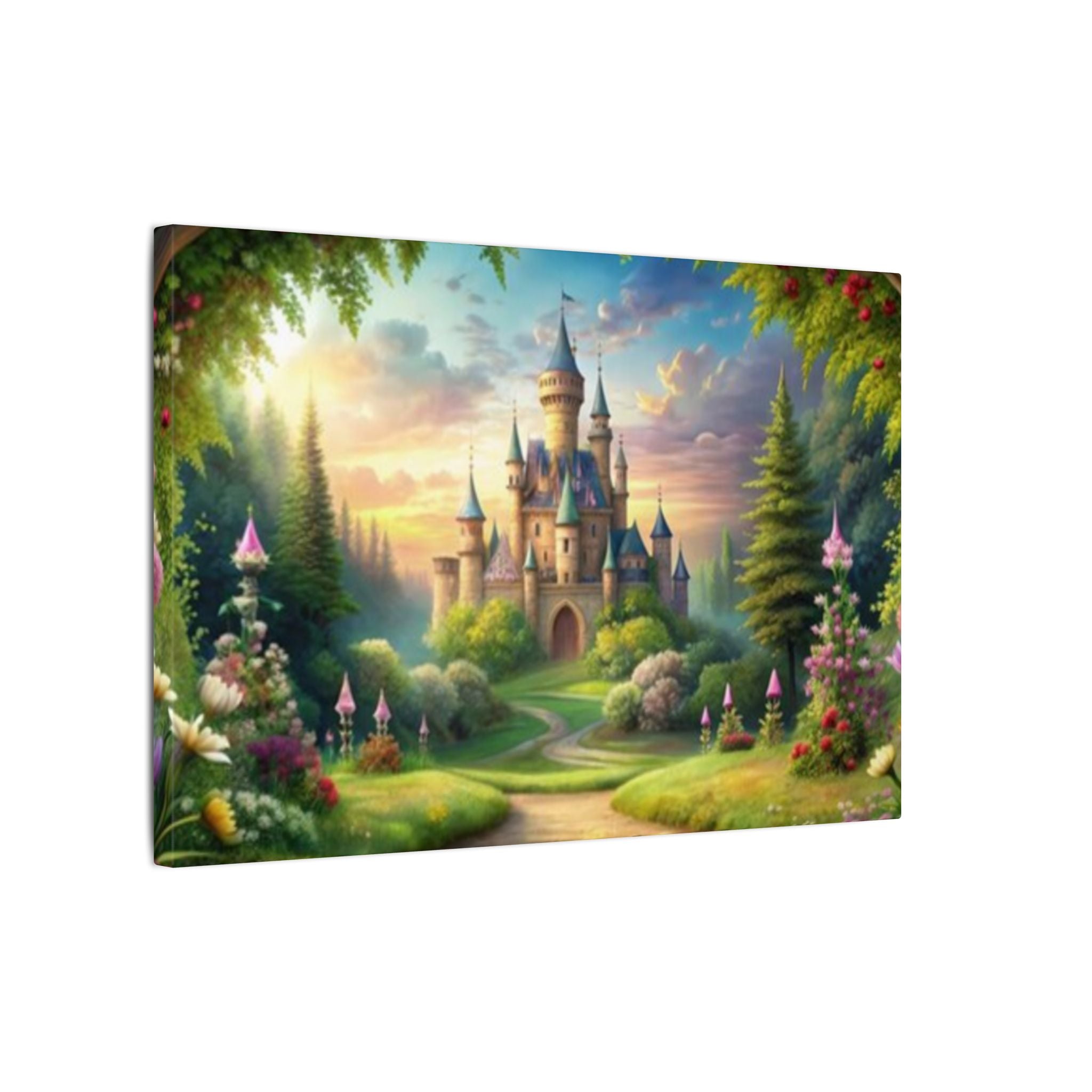 Fantasy Castle Wall Art for Girls Room Princess Nursery Canvas Fairytale Castle Wall Decor Kids Bedroom Art 2 Sizes Available