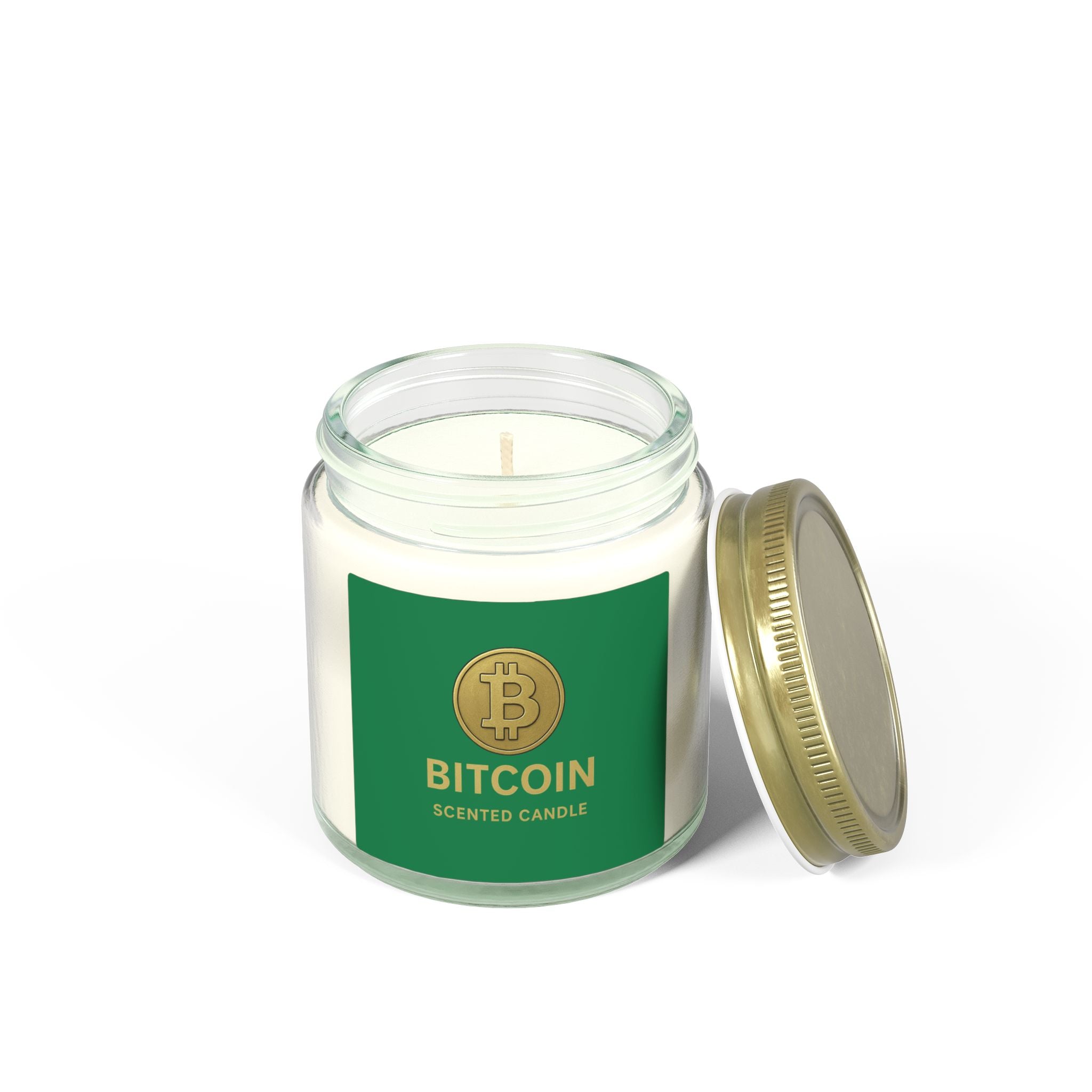 Bitcoin Logo Candles Coconut Apricot Wax 4 oz & 9 oz sizes 8 fragrances available