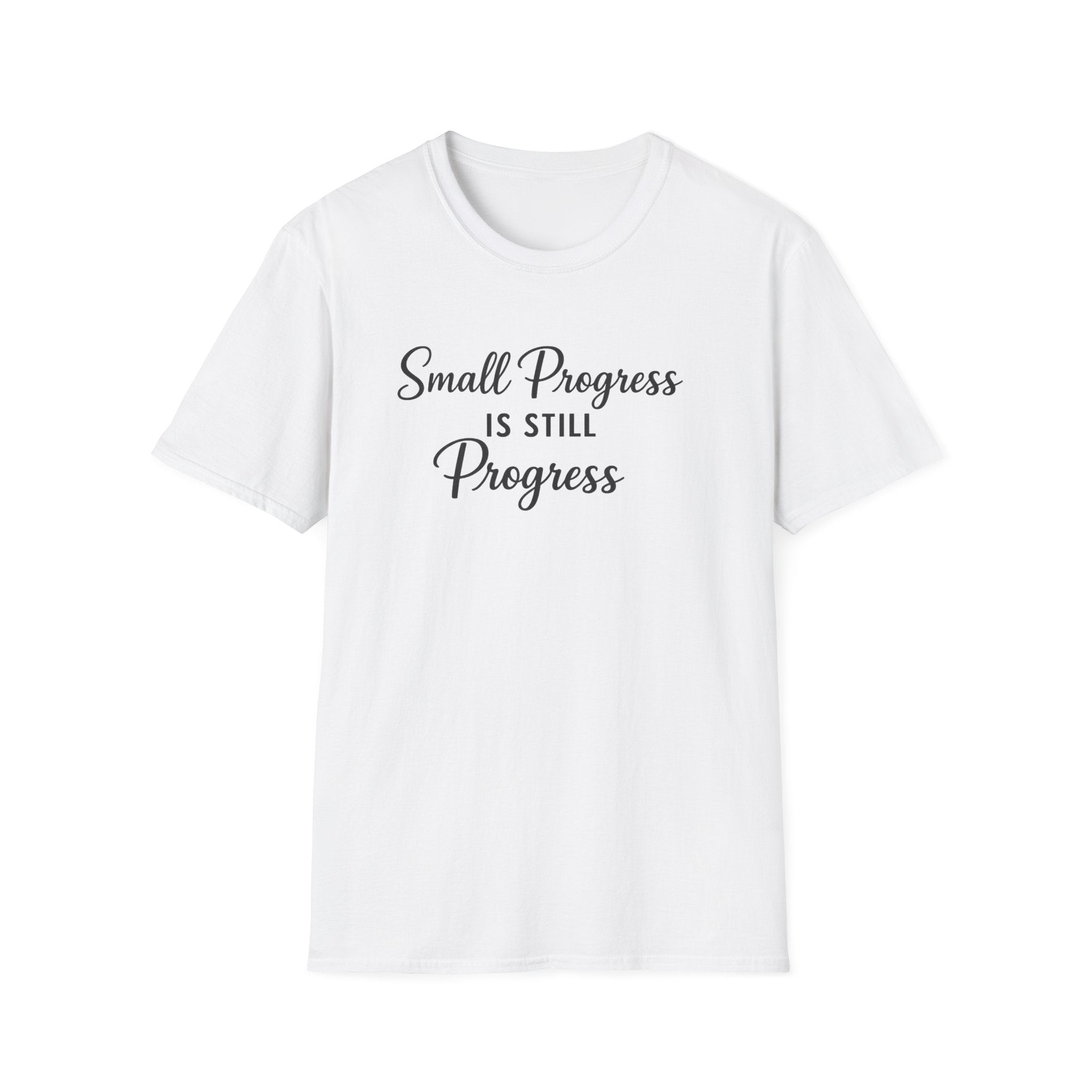 Small Progress Is Still Progress Shirt Minimalistisches Inspirations-T-Shirt Alltags-Ermutigungsgeschenk 7 Farben 100% Baumwolle