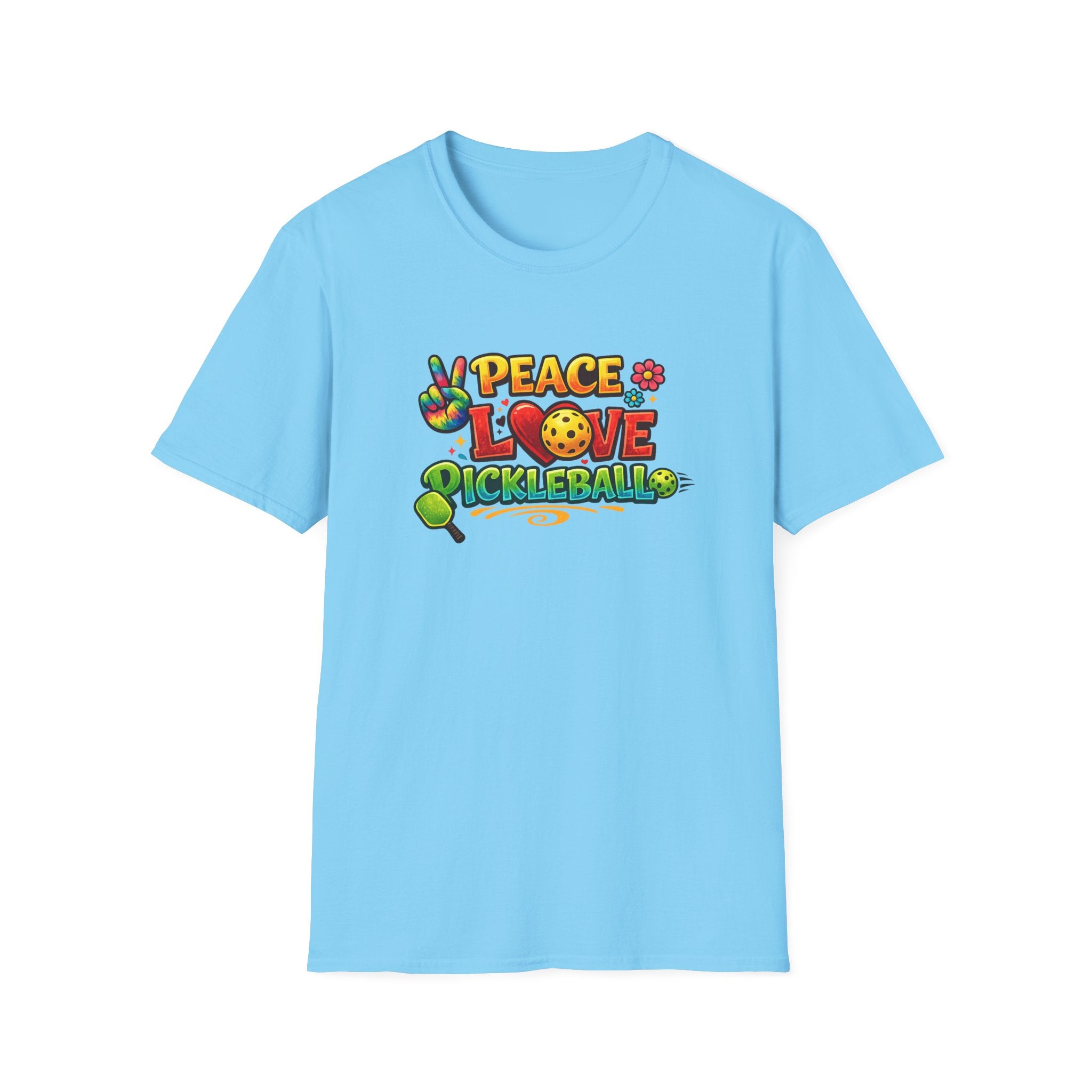 Peace Love Pickleball Shirt Pickleball Player Gift Cute Pickleball Apparel Pickleball Player Tee 9 colors 100% cotton
